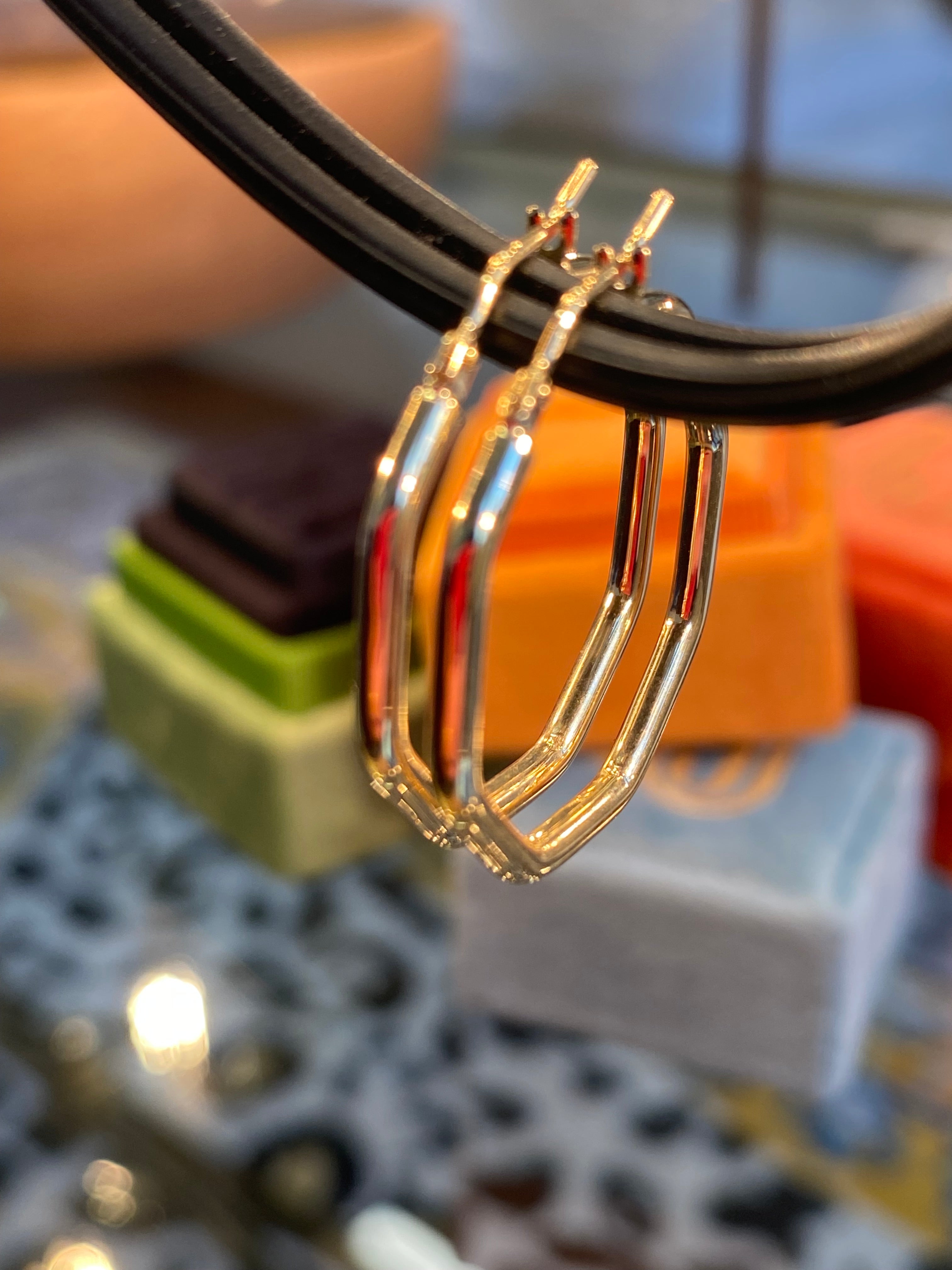 Statement 26mm Octagon Hoop Earrings in 9ct Yellow Gold