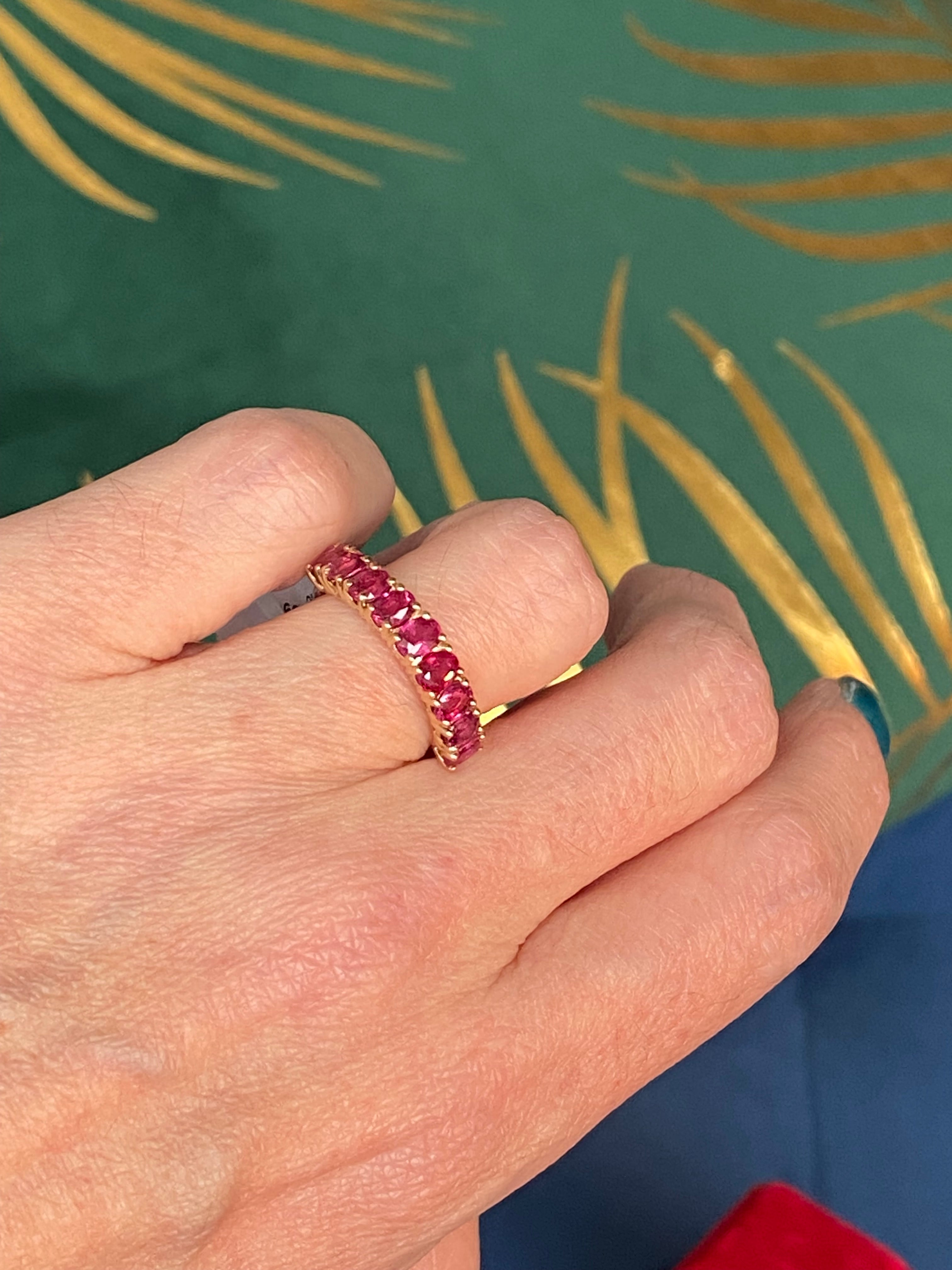 2.14 CTW Ruby Eternity Ring in 9ct Yellow Gold
