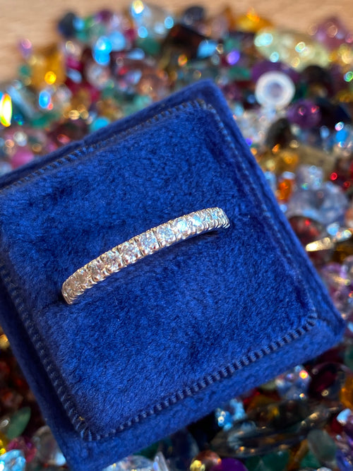 0.55ctw Moissanite Eternity Stacking Ring in Sterling Silver
