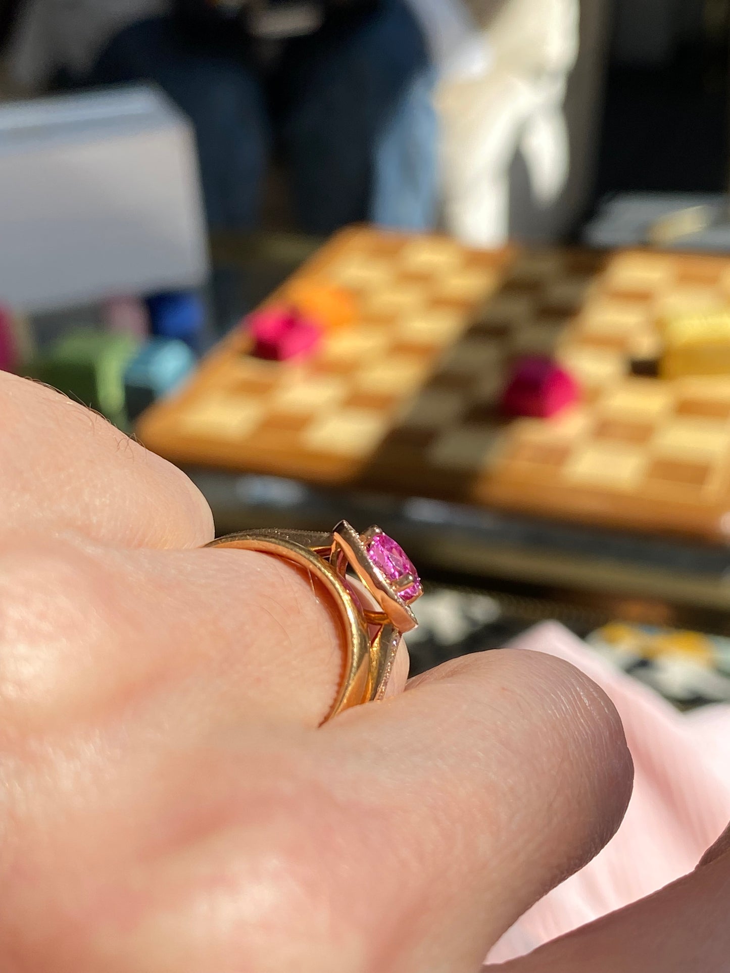 1.60 Carat Pink Sapphire and Natural Diamond Ring in 18ct Rose Gold