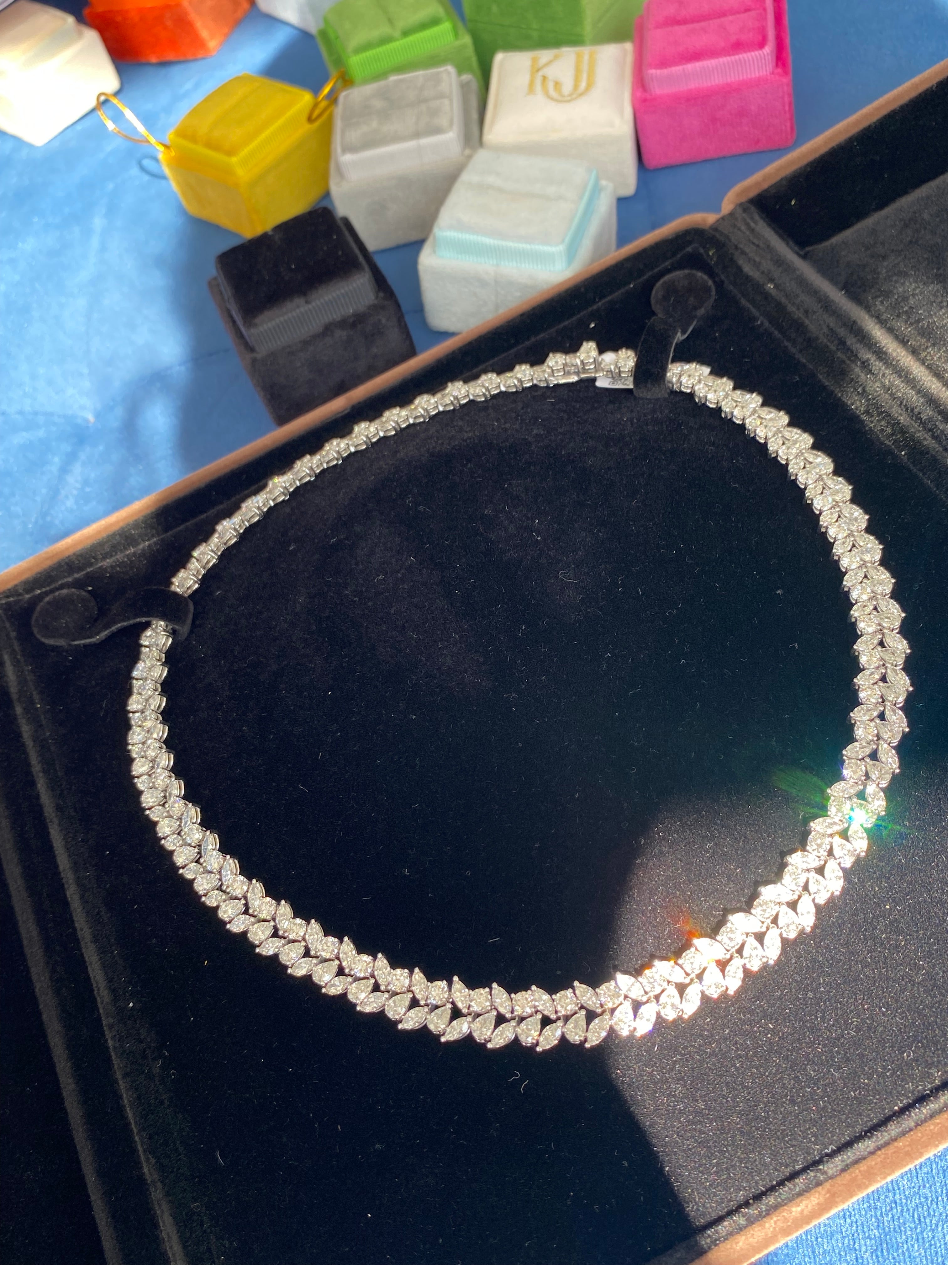 32.17 CTW Natural Diamond Necklace in 18ct White Gold
