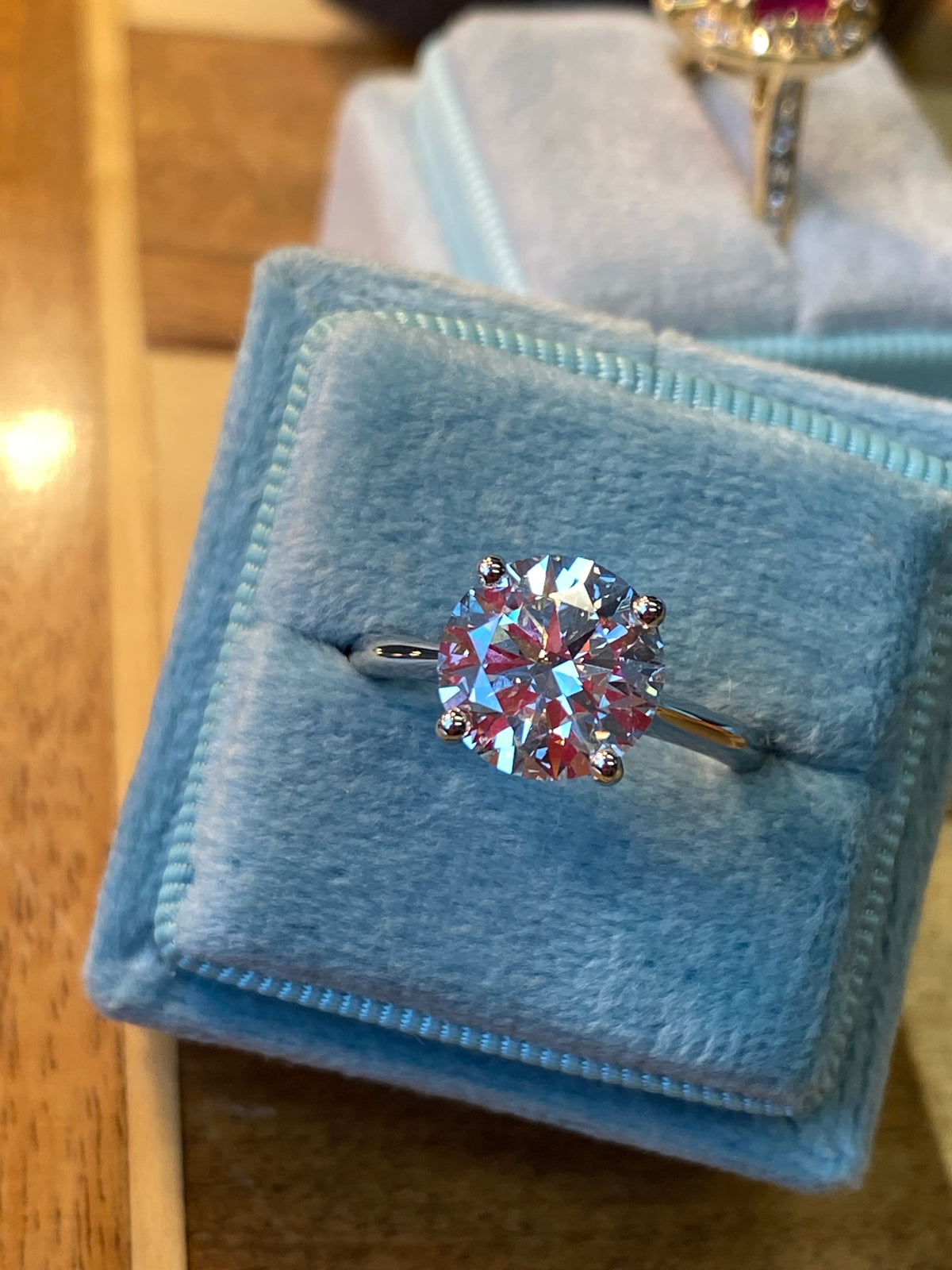 3.03 Carat Round Cut D Colour Lab Diamond Solitaire Engagement Ring in Platinum
