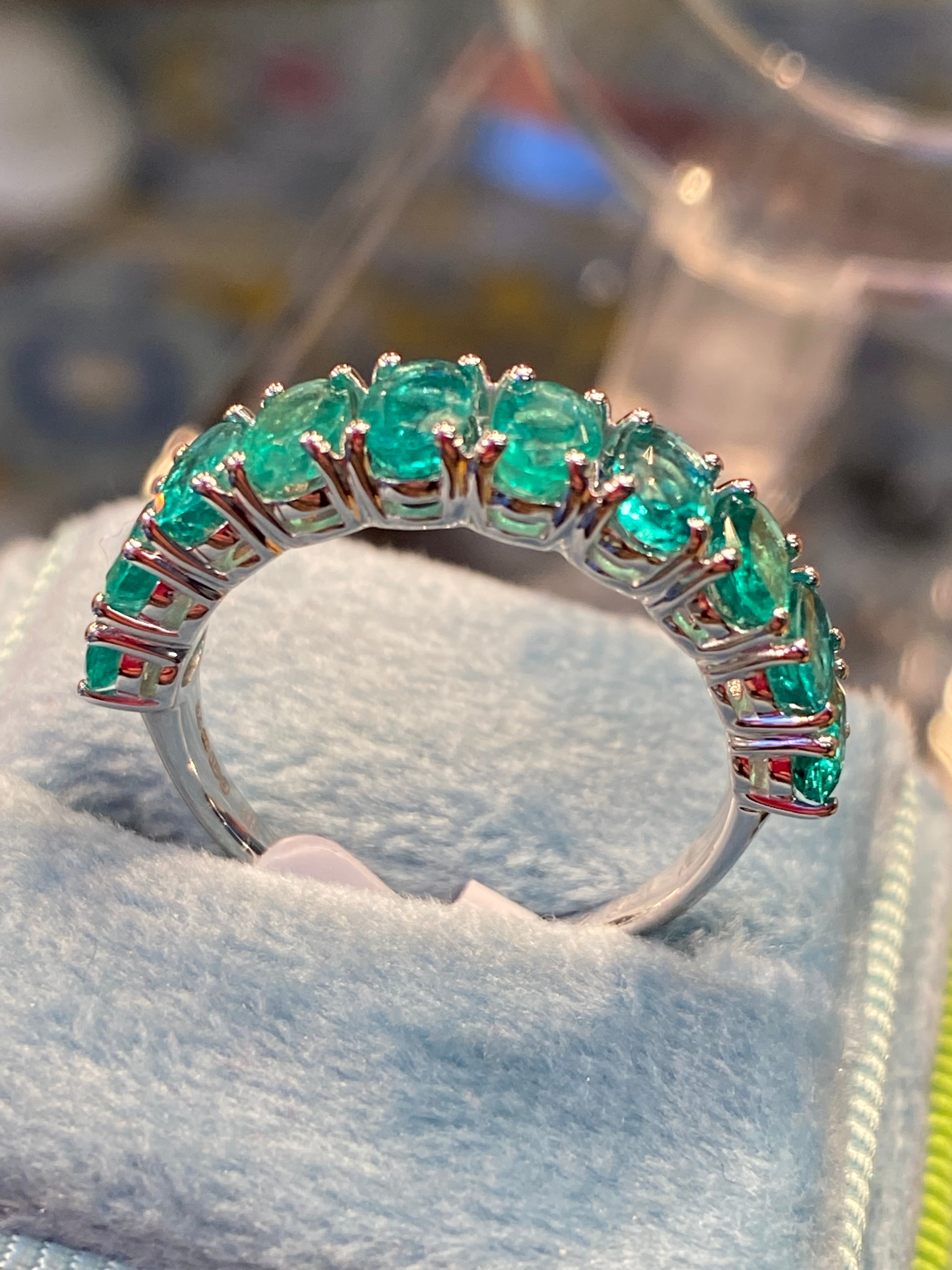 2.34 CTW Emerald Eternity Ring in 9ct White Gold