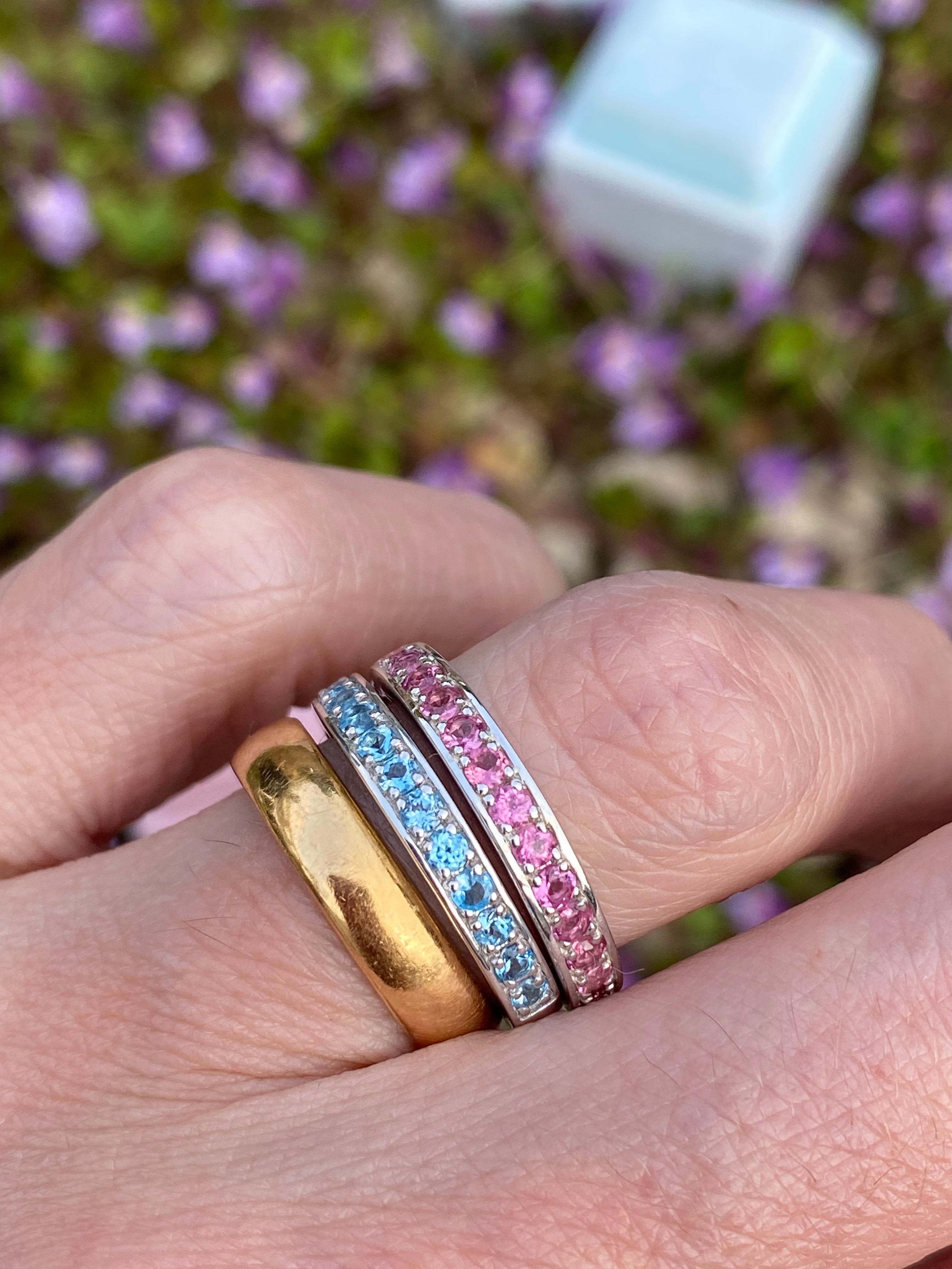 0.50ctw Pink Tourmaline Eternity Stacking Ring