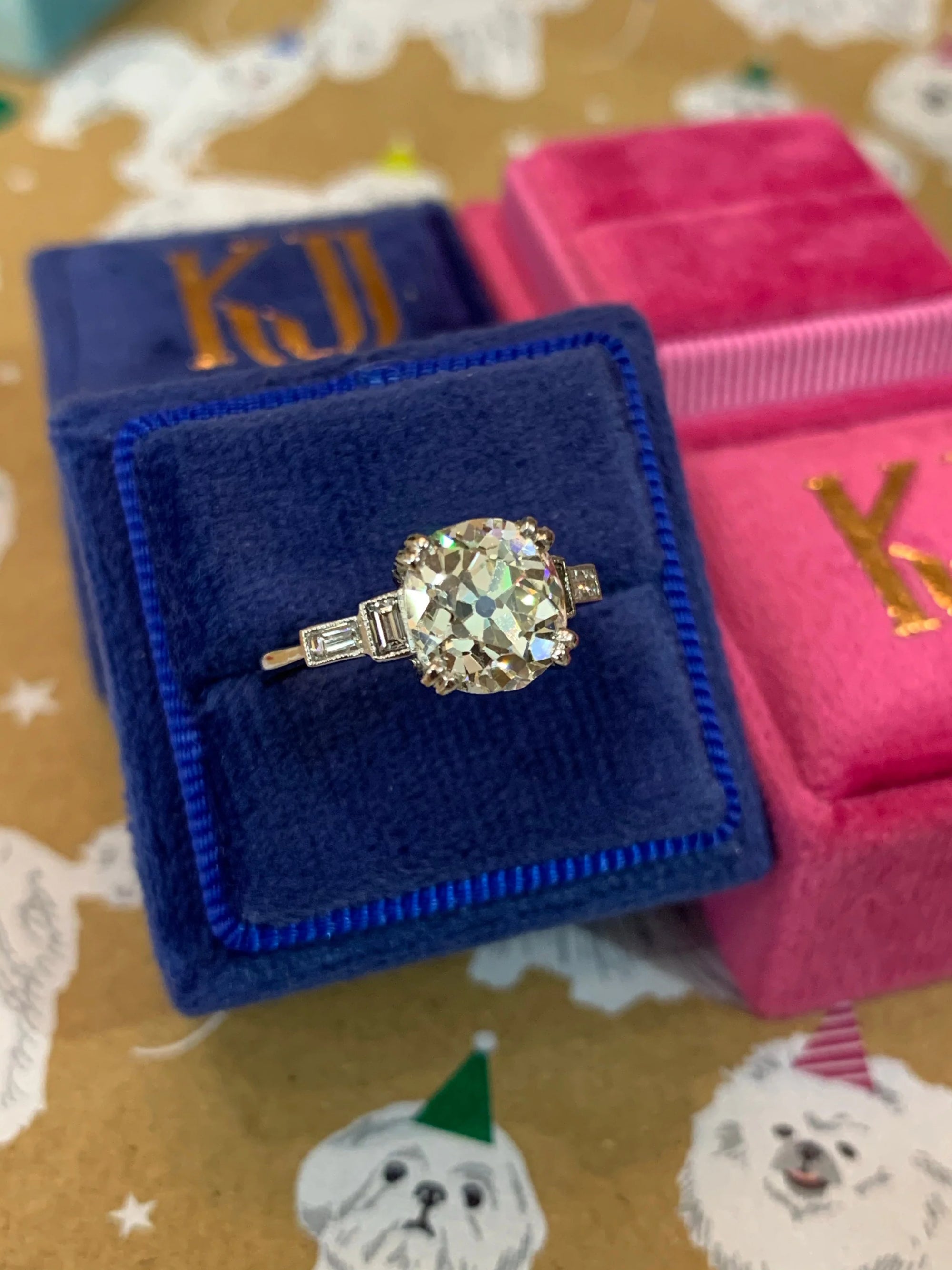 Heritage 3.25 CTW + Old Cut Lab Grown Diamond Engagement Ring, at Least F Colour / VS Clarity