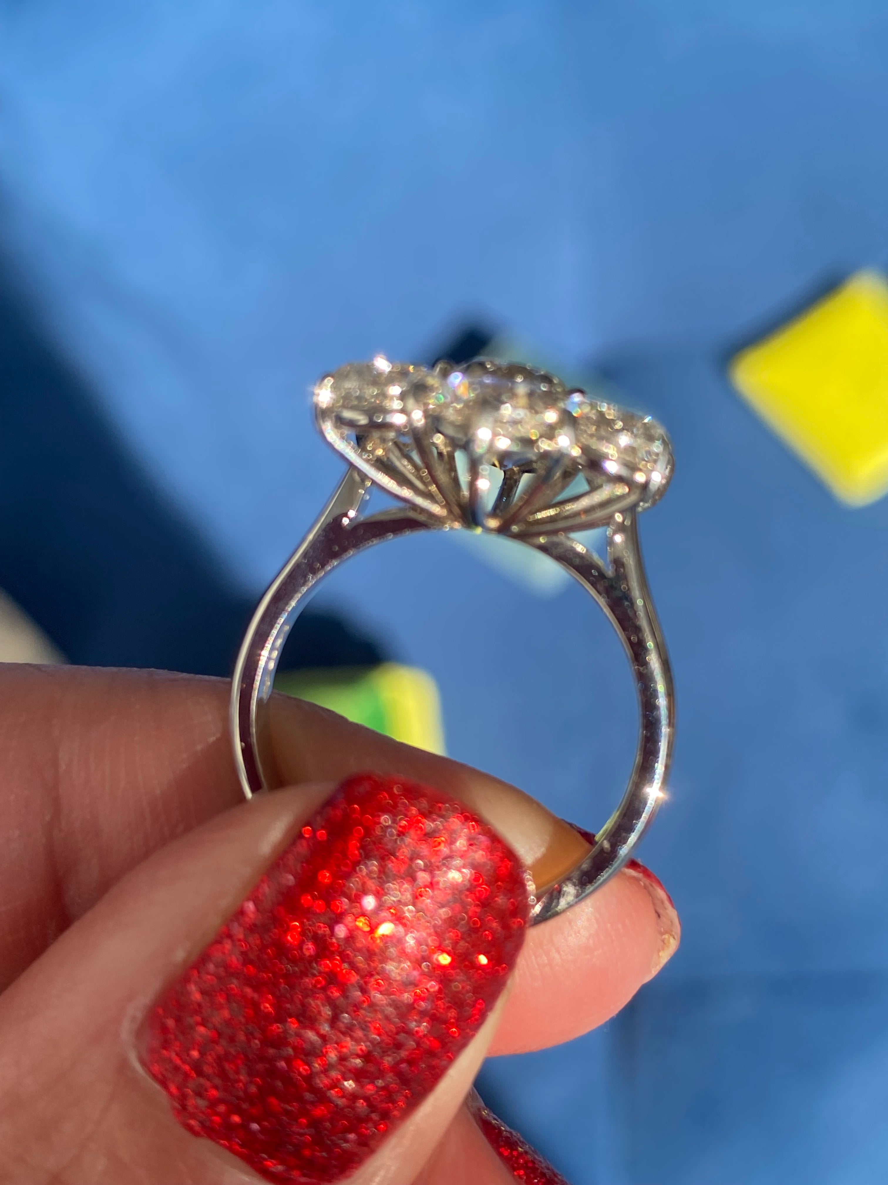 4.25 CTW Lab Diamond Daisy Cluster Ring in Platinum