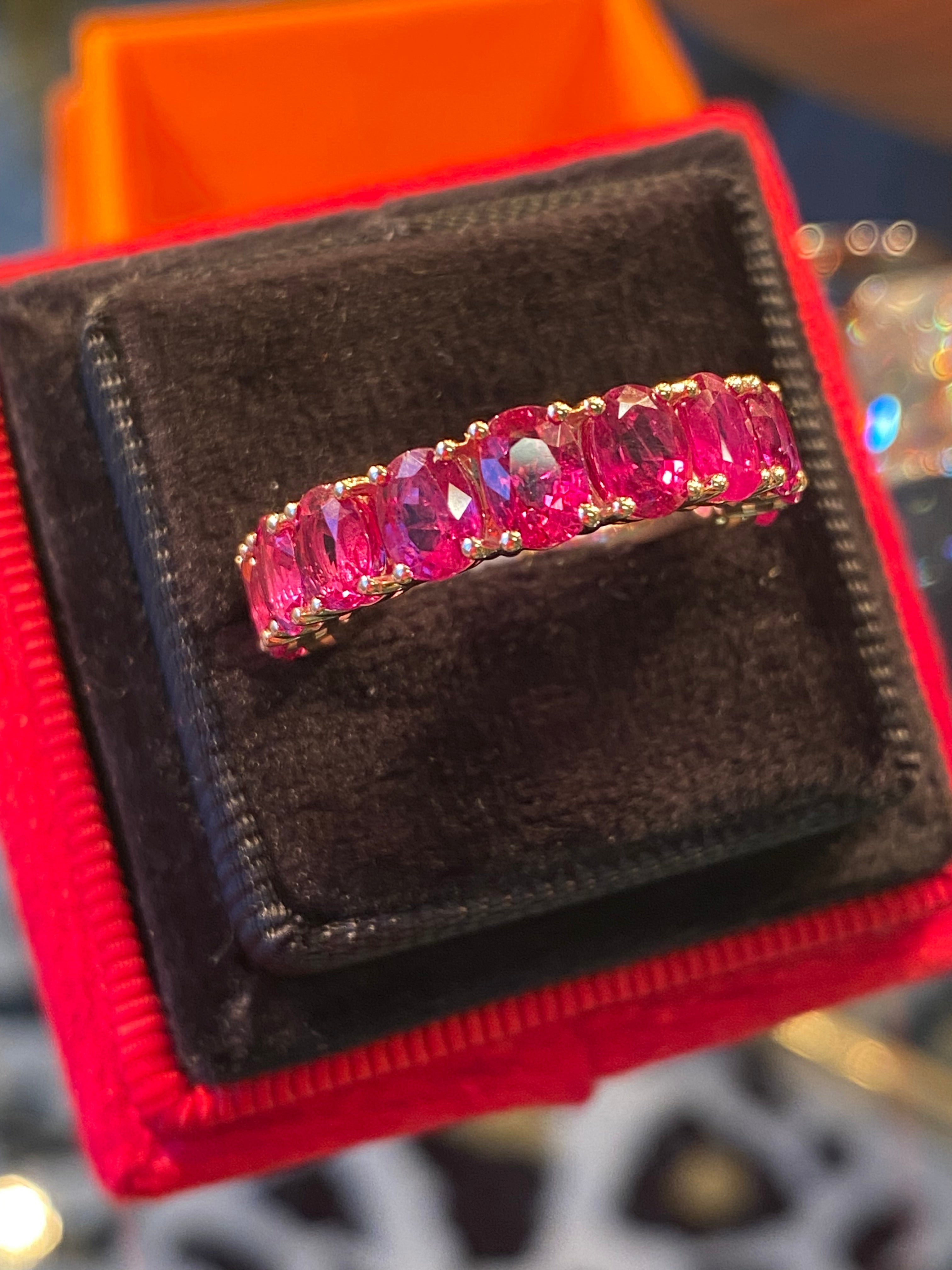 4.90 CTW Ruby Eternity Ring in 9ct Yellow Gold