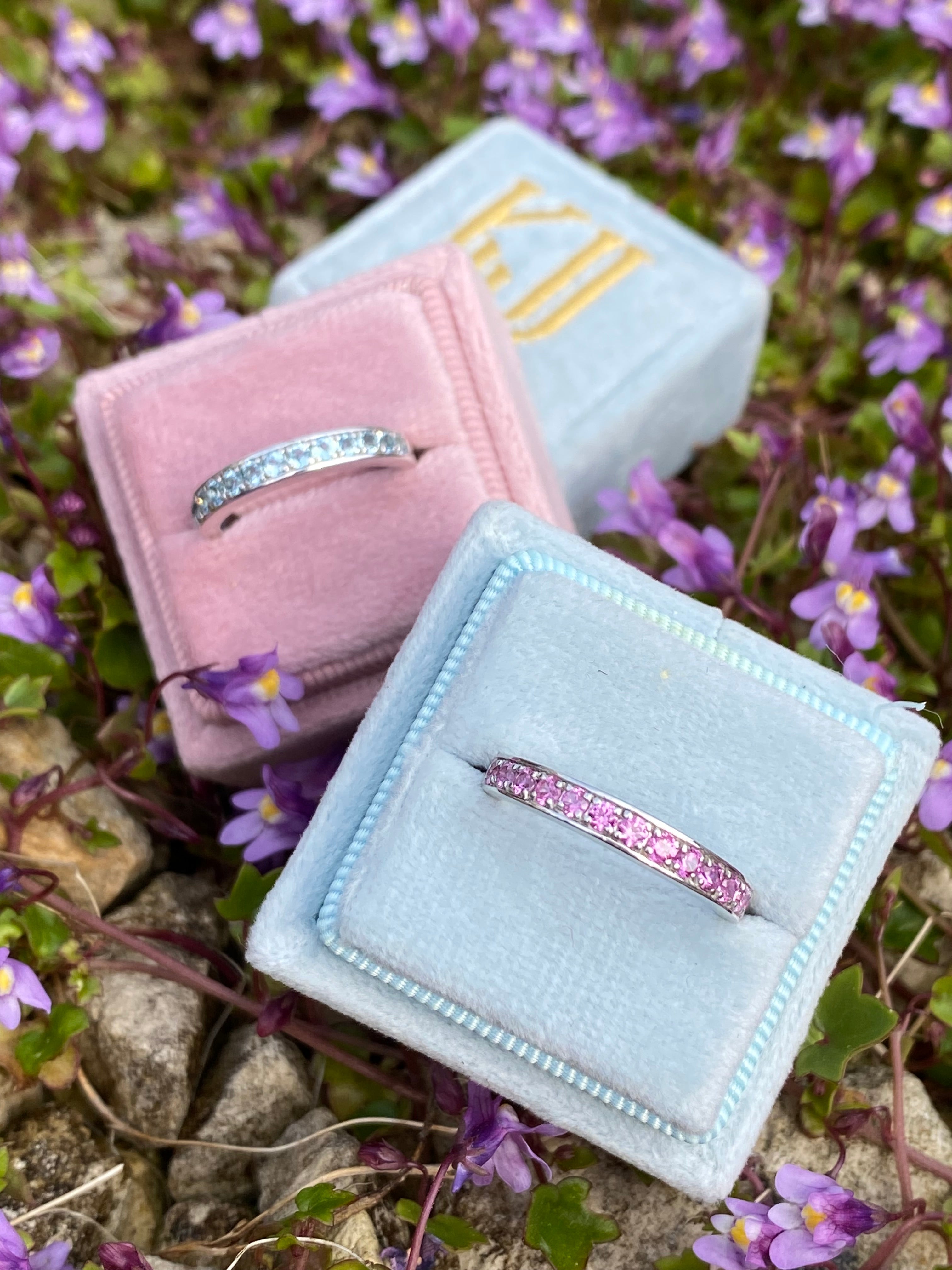 0.50ctw Hot Pink Sapphire Eternity Stacking Ring