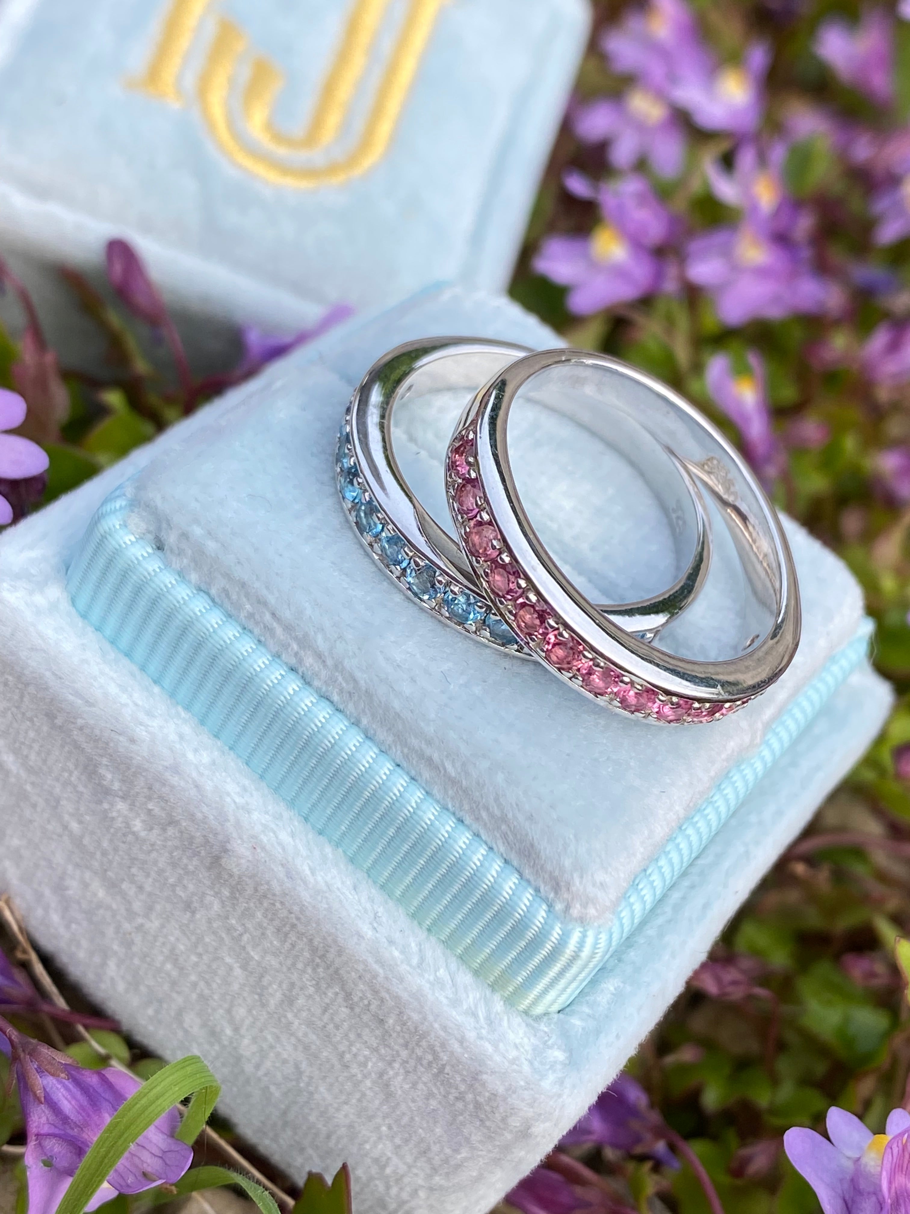 0.50ctw Blue Topaz Eternity Stacking Ring