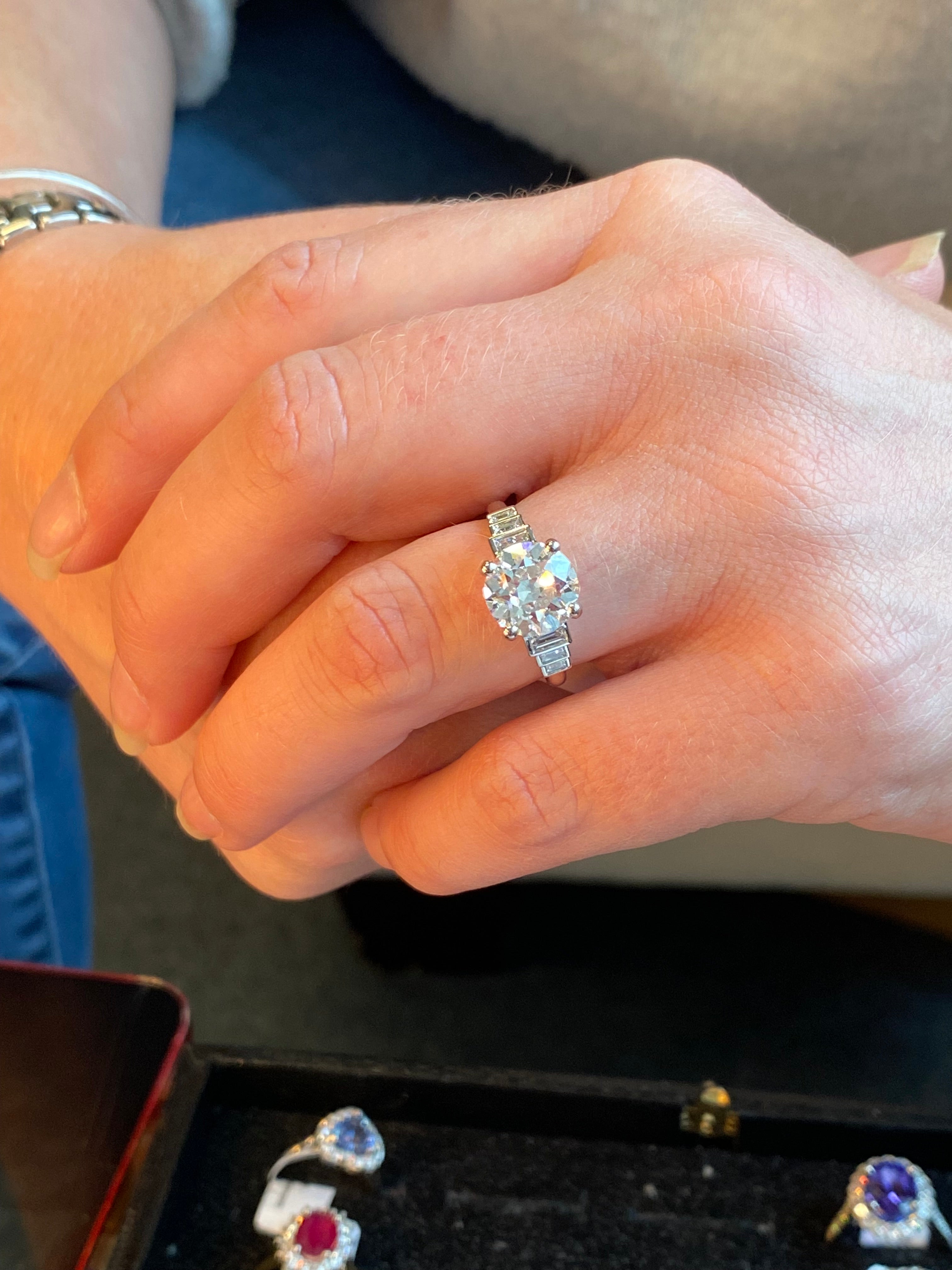 Heritage 3.00CT + Old Mine Cut Lab Grown Diamond Engagement Ring, at Least F Colour / VS Clarity