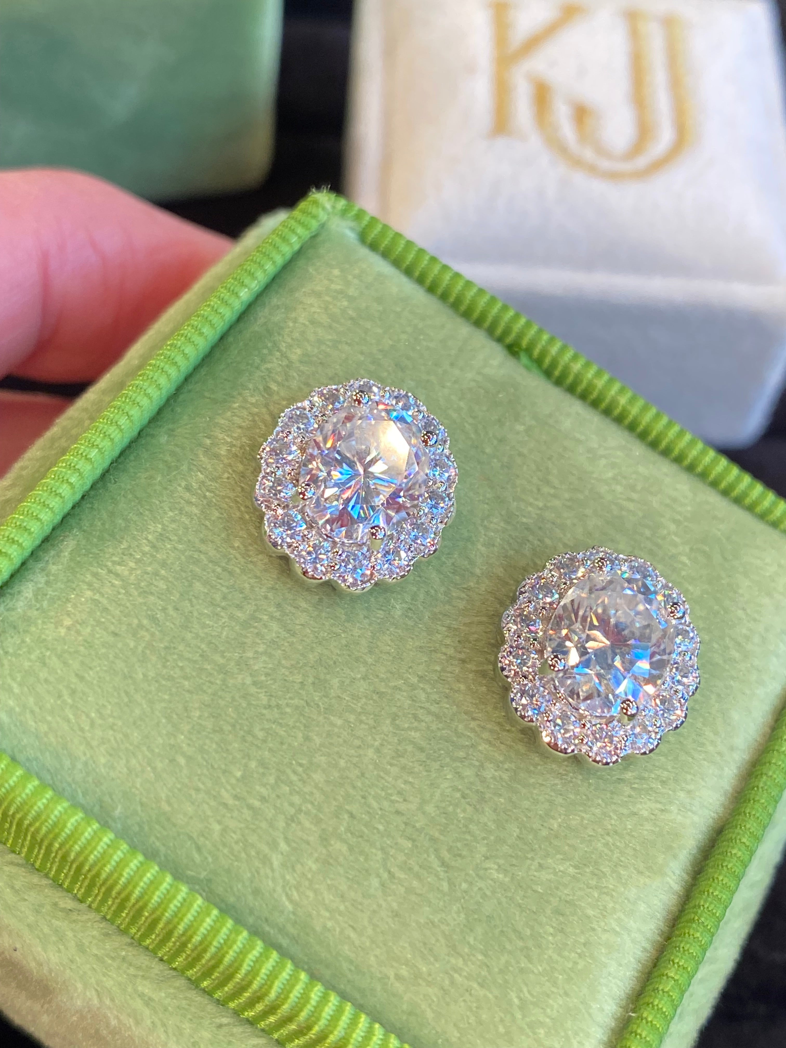 5.00 CTW Oval Cut Moissanite Earrings in Sterling Silver