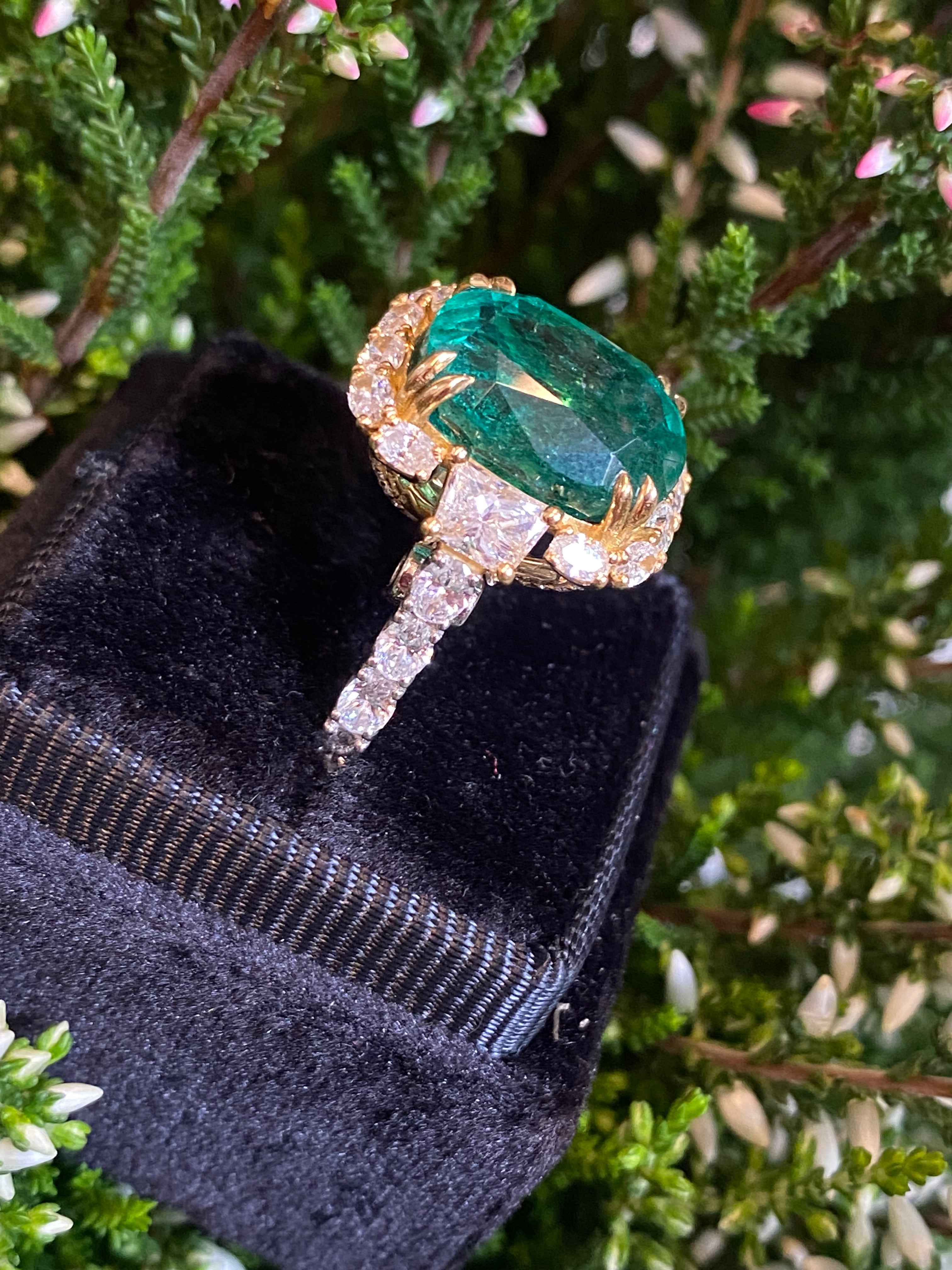 Carat Cushion Cut Zambian Emerald and CTW Natural