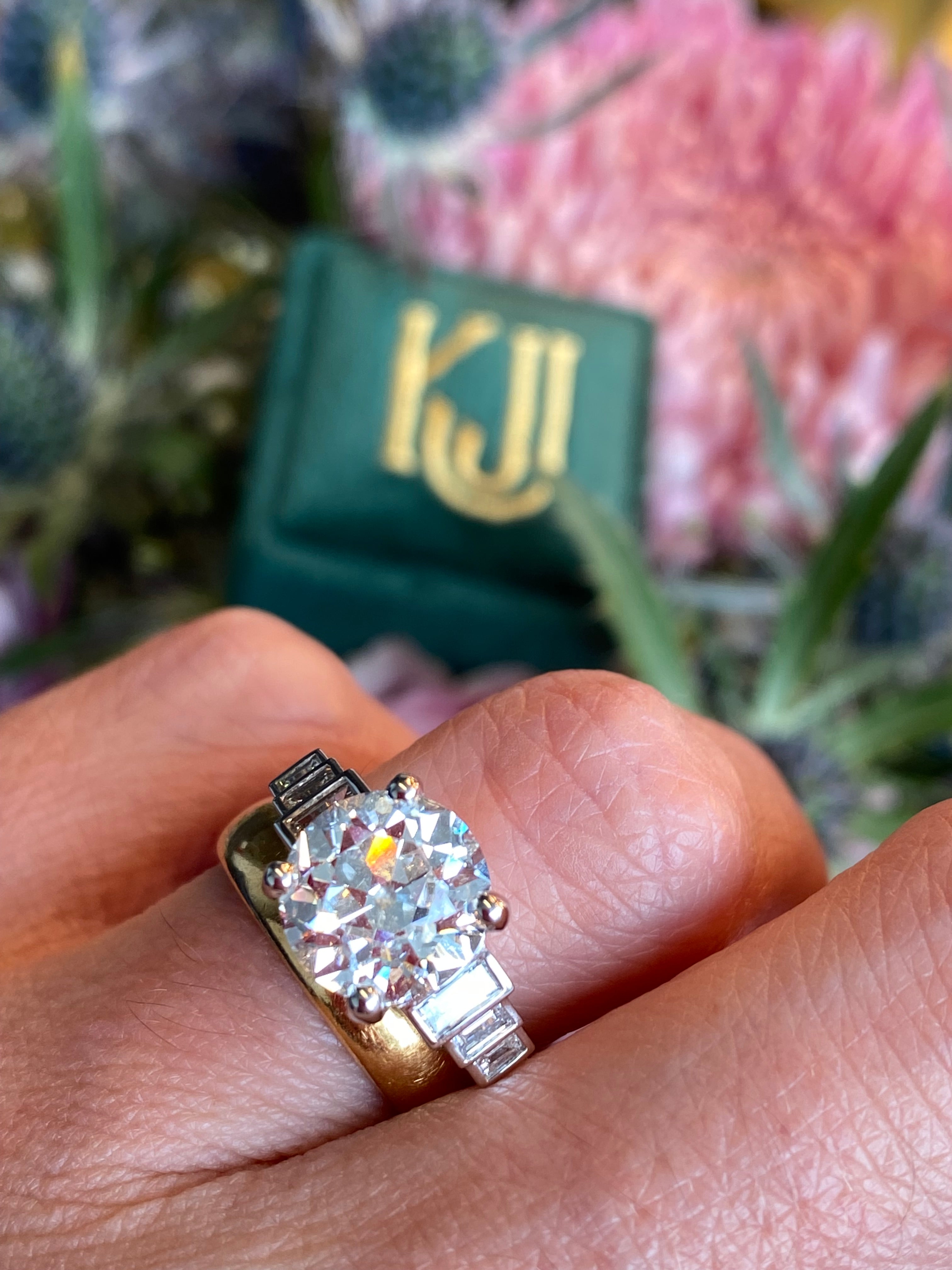 Heritage Old Mine Cut Lab Grown Diamond Engagement Ring, at Least F Colour VS Clarity H Platinum