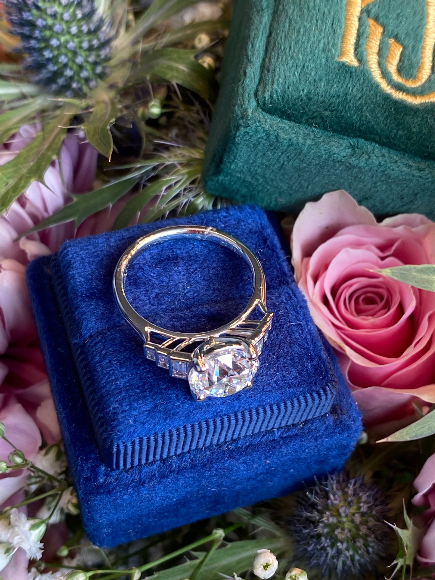 Heritage 3.00CT + Old Mine Cut Lab Grown Diamond Engagement Ring, at Least F Colour / VS Clarity
