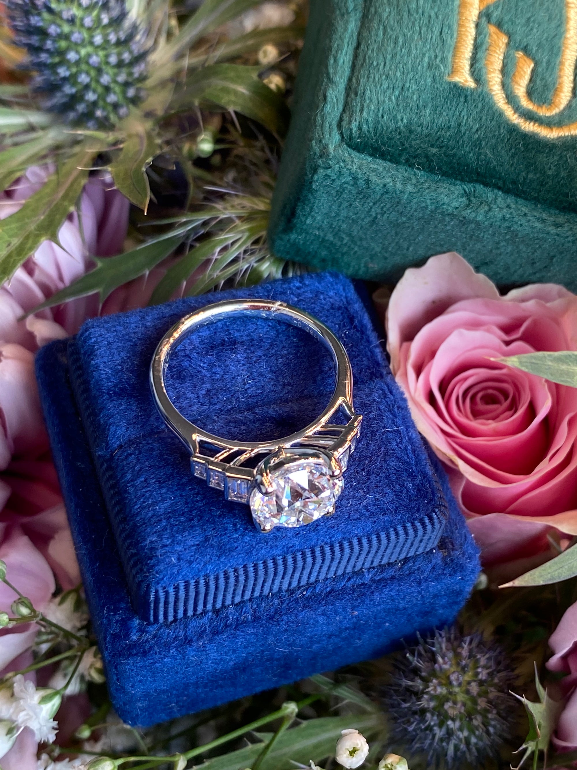 Heritage 3.00CT + Old Mine Cut Lab Grown Diamond Engagement Ring, at Least F Colour / VS Clarity