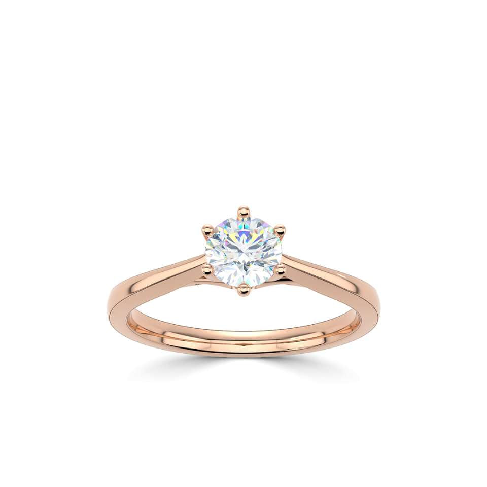 2.00 CT + Round Brilliant Lab Grown Diamond Six Claw Solitaire Engagement Ring, at Least F Colour / VVS Clarity