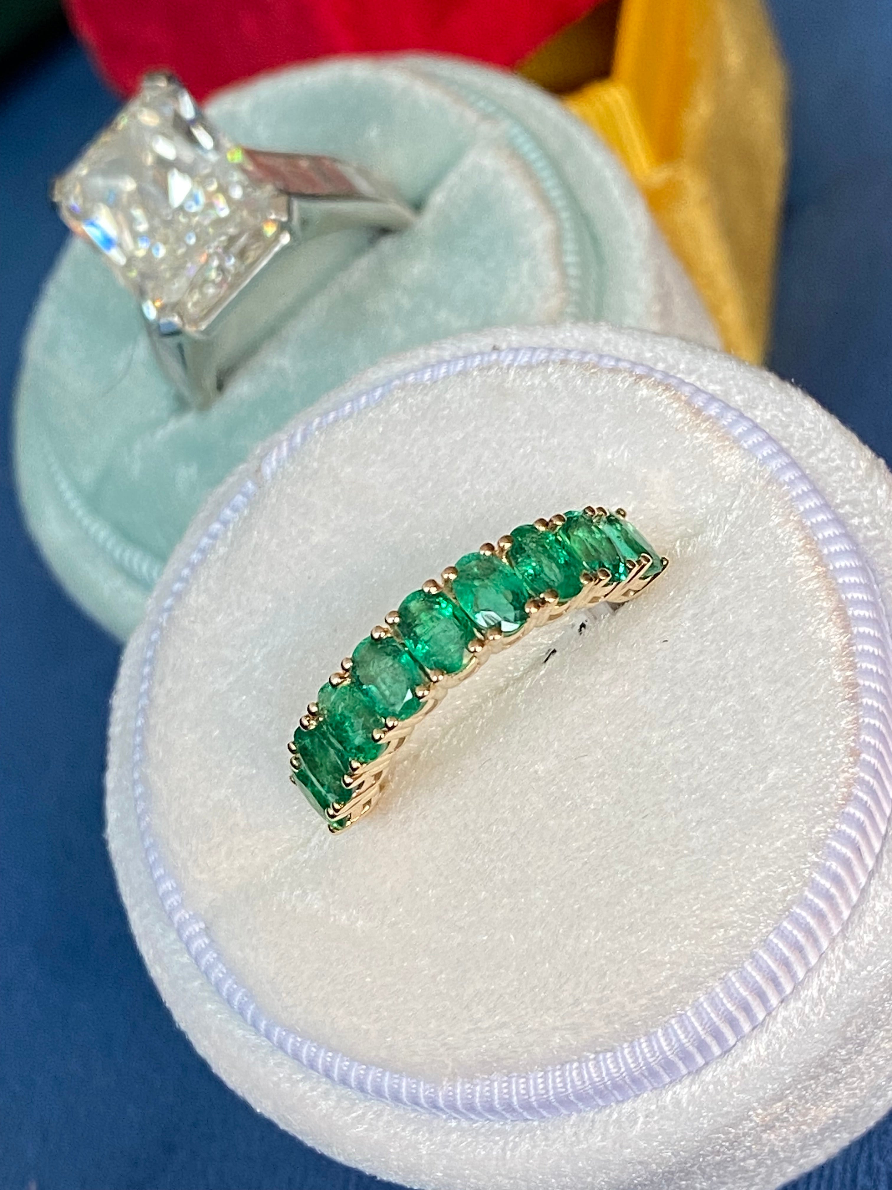1.92 CTW Emerald Eternity Ring in 9ct Yellow Gold