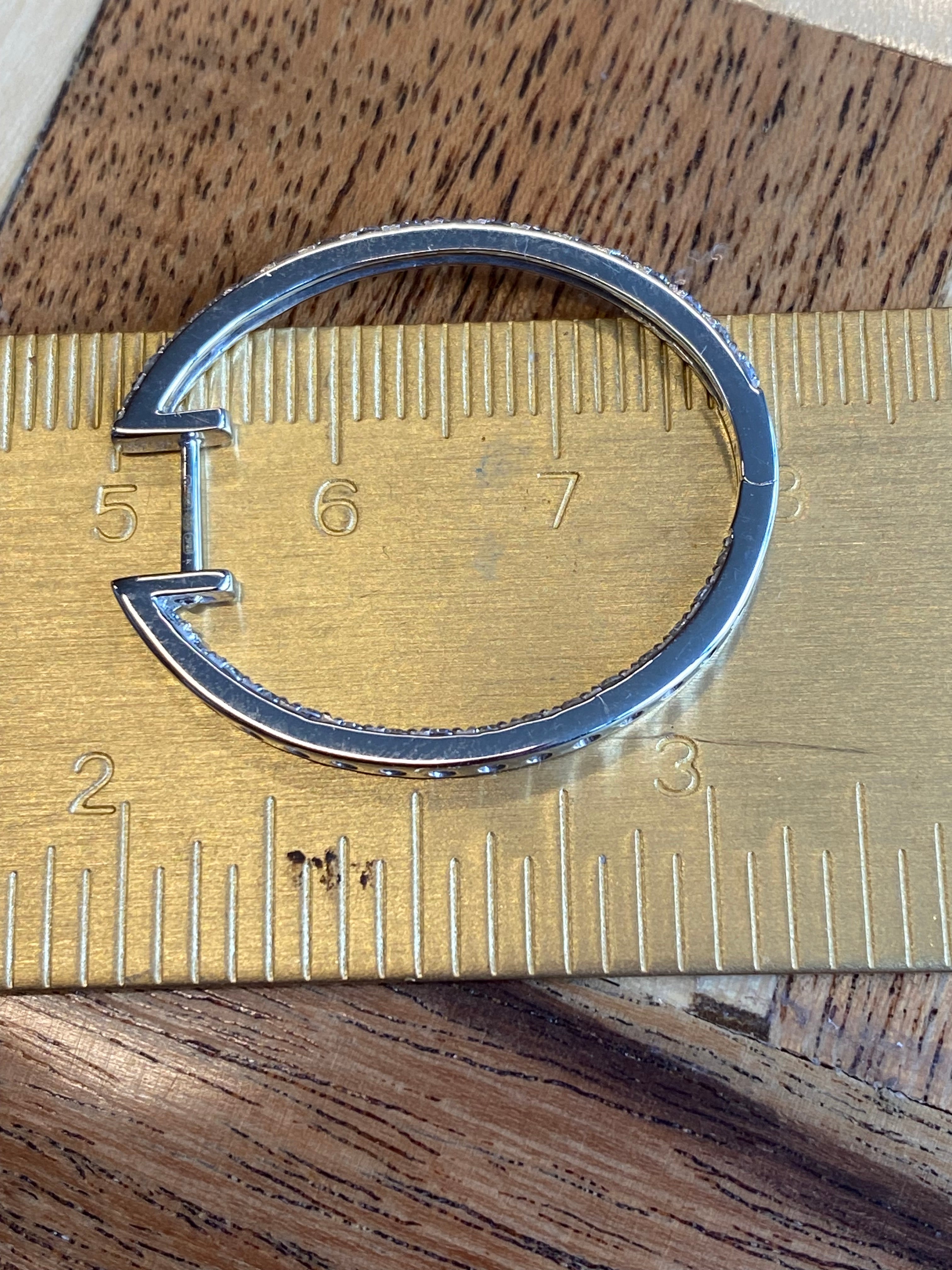 1.54 CTW Natural Diamond Hoop Earrings in 18ct White Gold