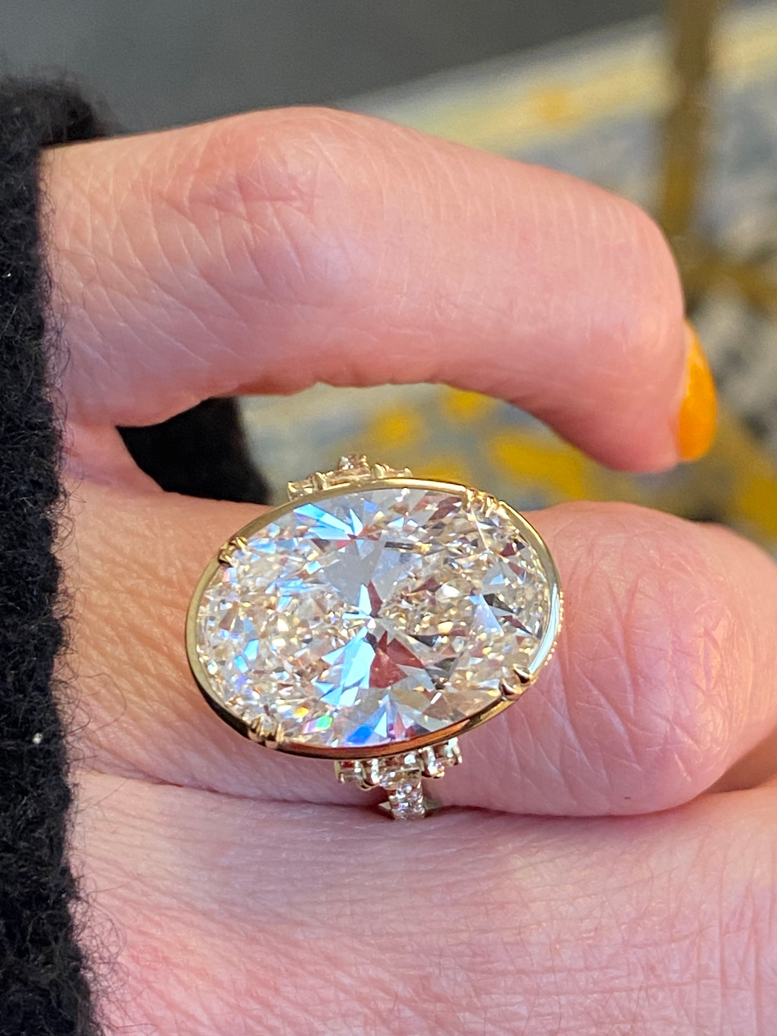 10.04 Carat Oval Cut Lab Diamond Solitaire Engagement Ring in 18ct Yellow Gold