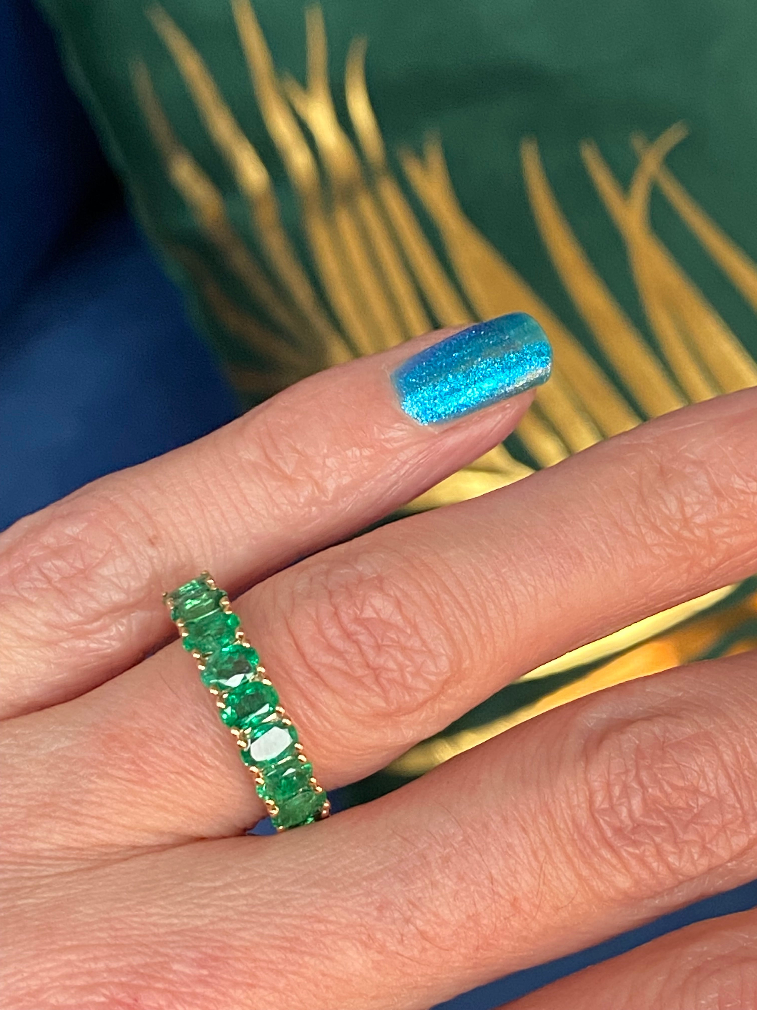 1.92 CTW Emerald Eternity Ring in 9ct Yellow Gold