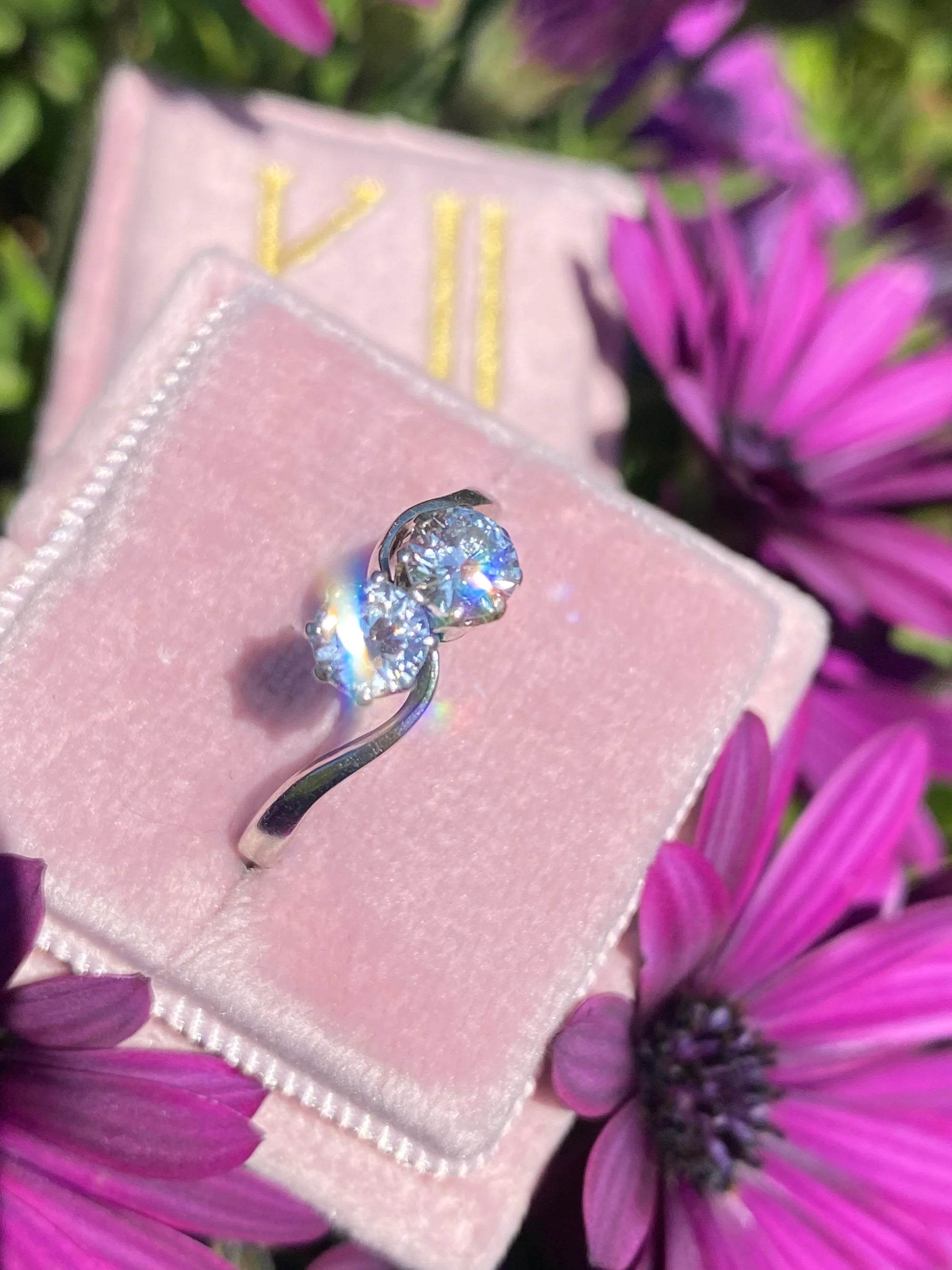 Heritage 1.00 CT + Lab Grown Diamond Toi-et-Moi Engagement Ring, at Least F Colour / VVS Clarity