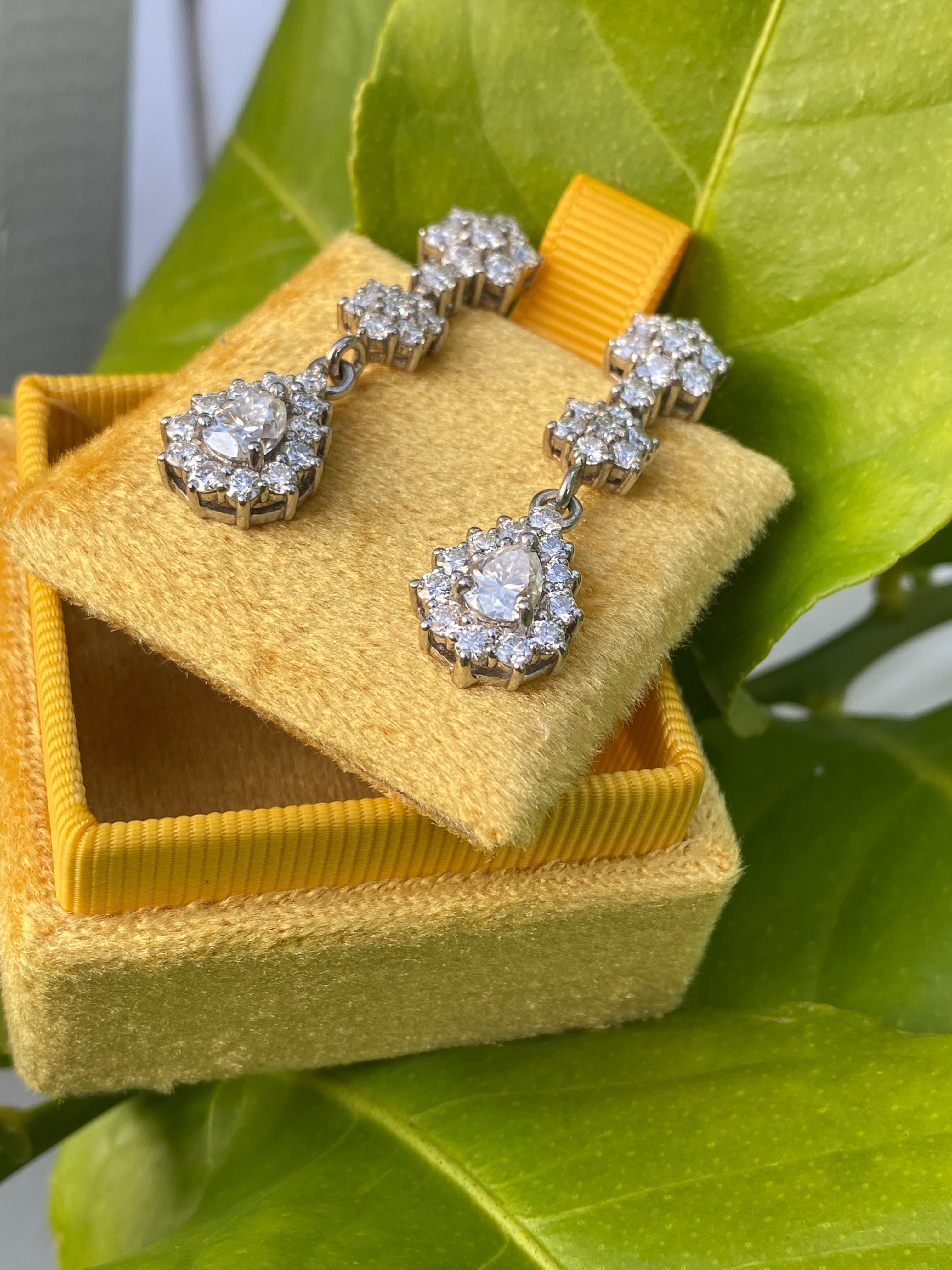7.38 CTW Pear Cut Moissanite Drop Earrings in Sterling Silver
