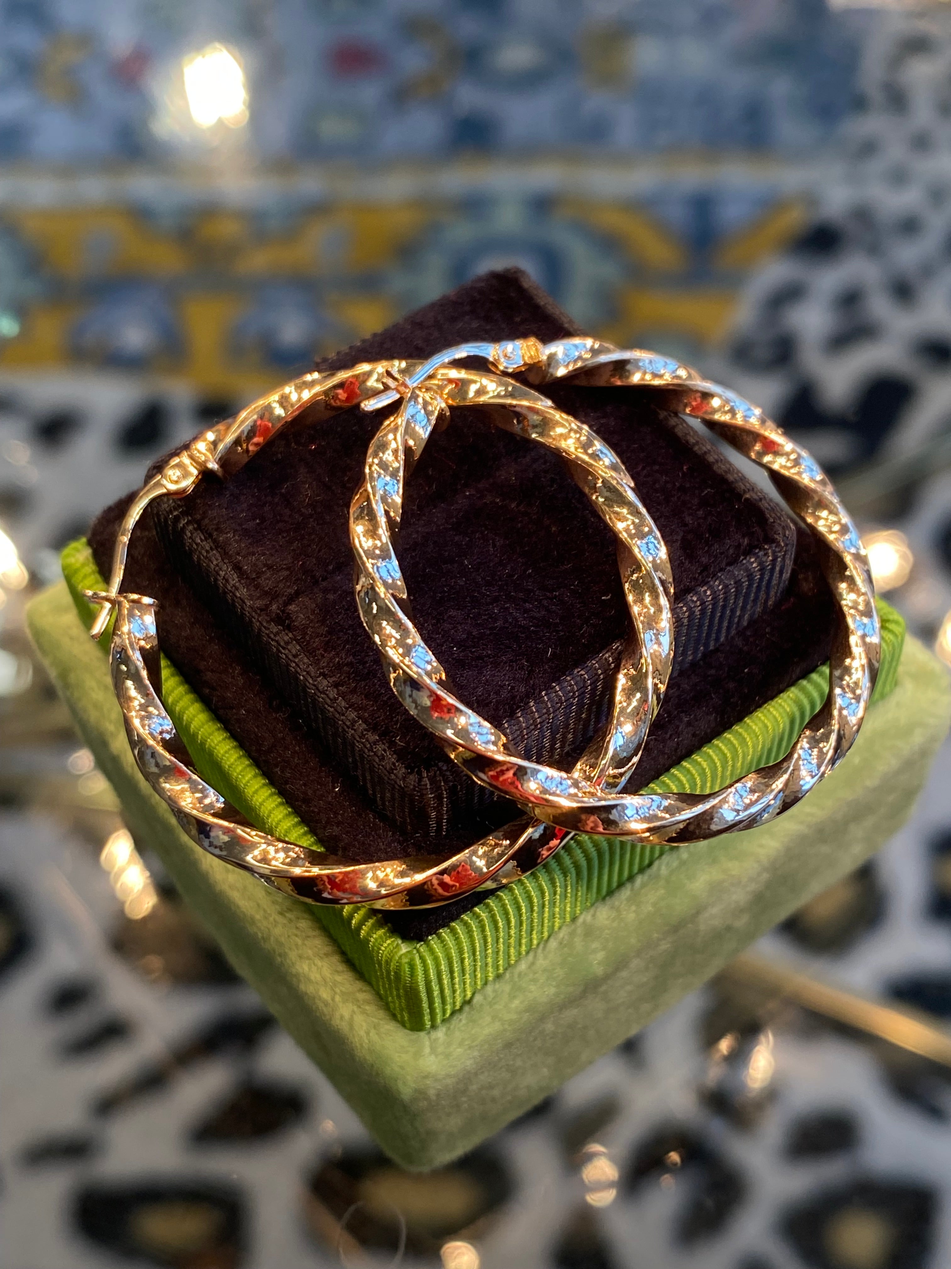 Statement 36mm Twist Hoop Earrings in 9ct Yellow Gold