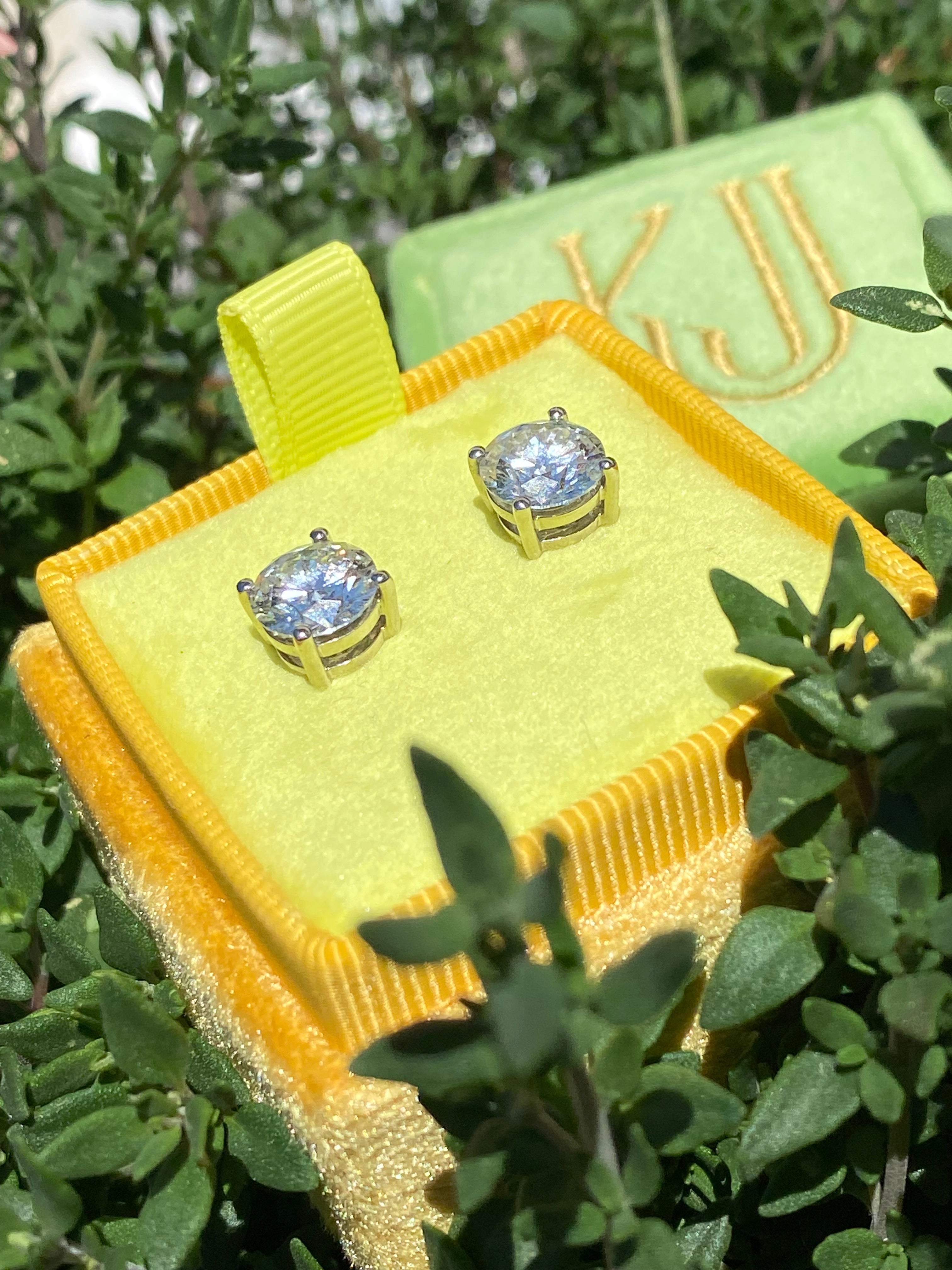 4.00 CTW + Lab Grown Diamond Solitaire Stud Earrings, at Least F Colour / VVS Clarity
