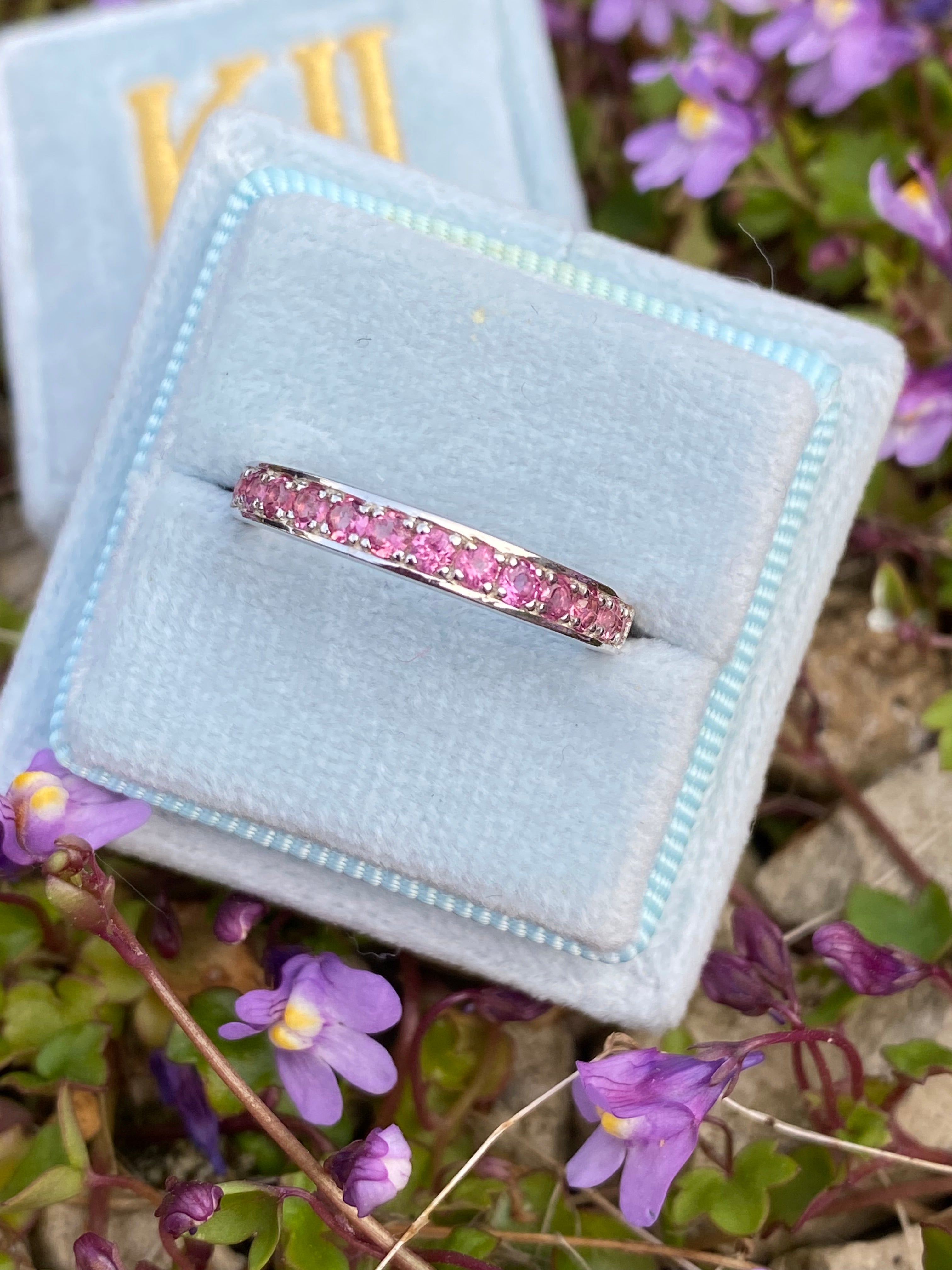 0.50ctw Pink Tourmaline Eternity Stacking Ring