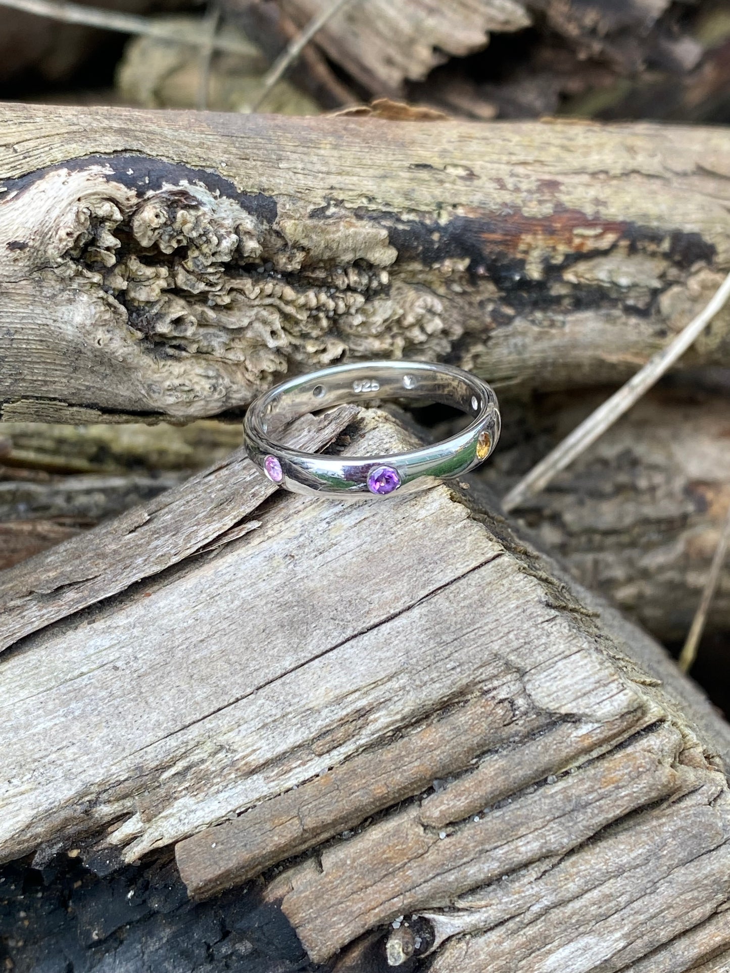 0.25ctw Rainbow Eternity Stacking Ring