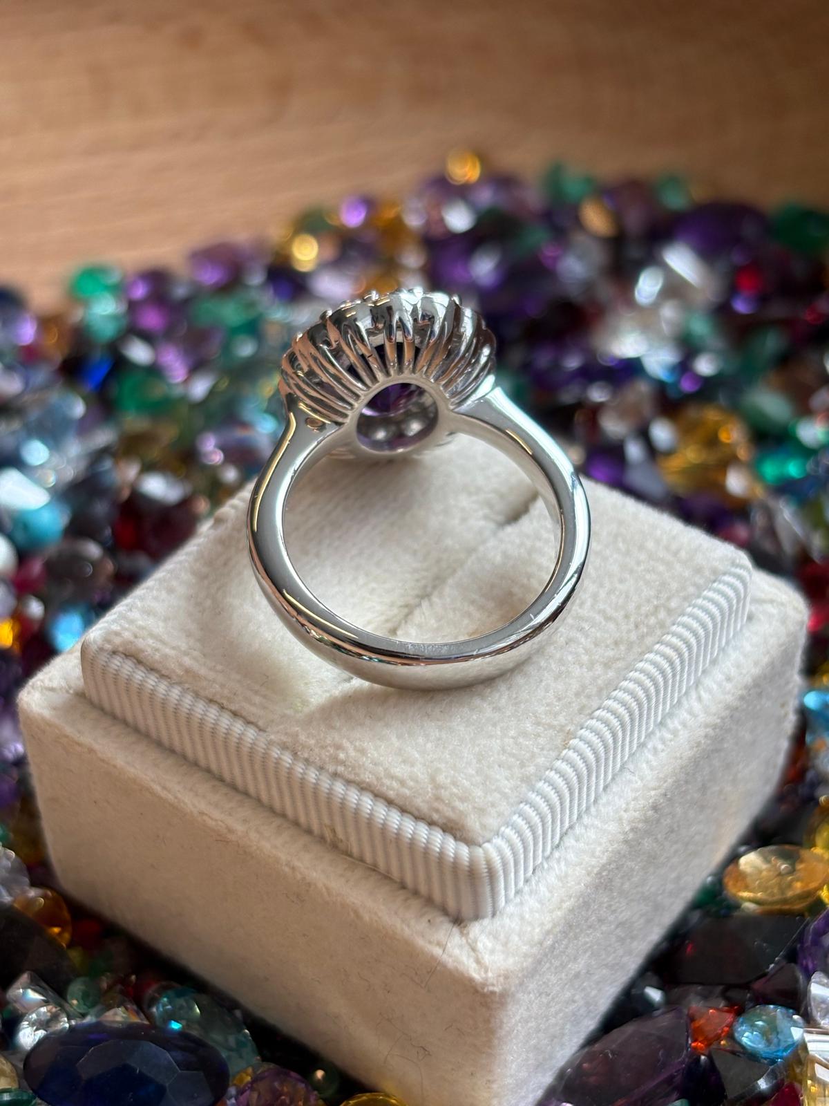 4.50 CTW Oval Cut Citrine and Moissanite Halo Cocktail Ring