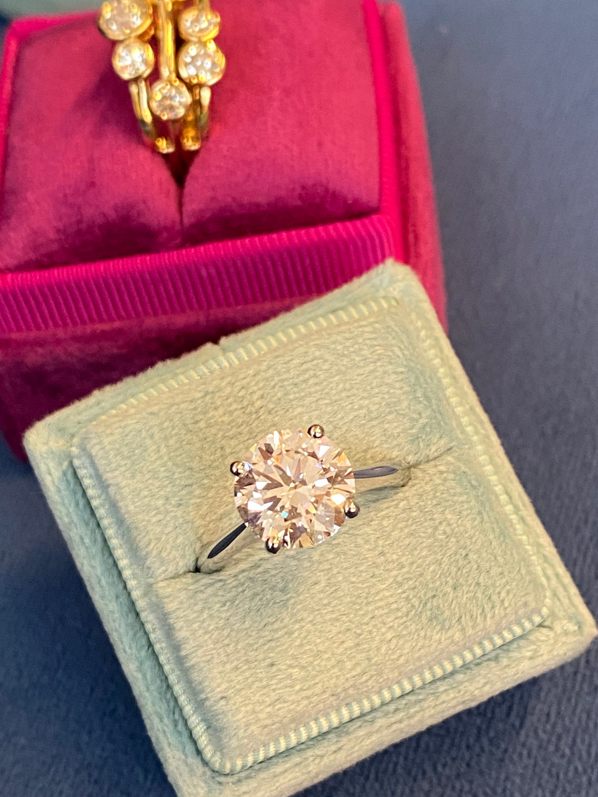 3.03 Carat Round Cut D Colour Lab Diamond Solitaire Engagement Ring in Platinum
