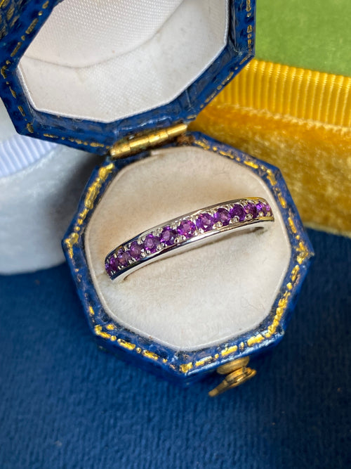 0.50ctw Amethyst Eternity Stacking Ring in Sterling Silver