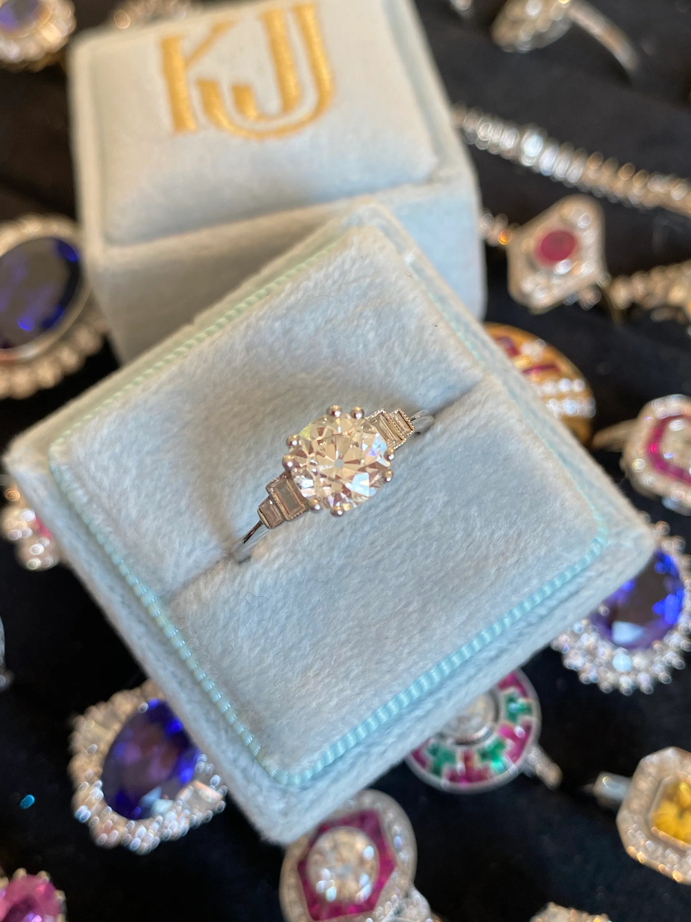 Heritage 1.45CTW + Old Cut Lab Grown Diamond Engagement Ring, at Least F Colour / VS Clarity
