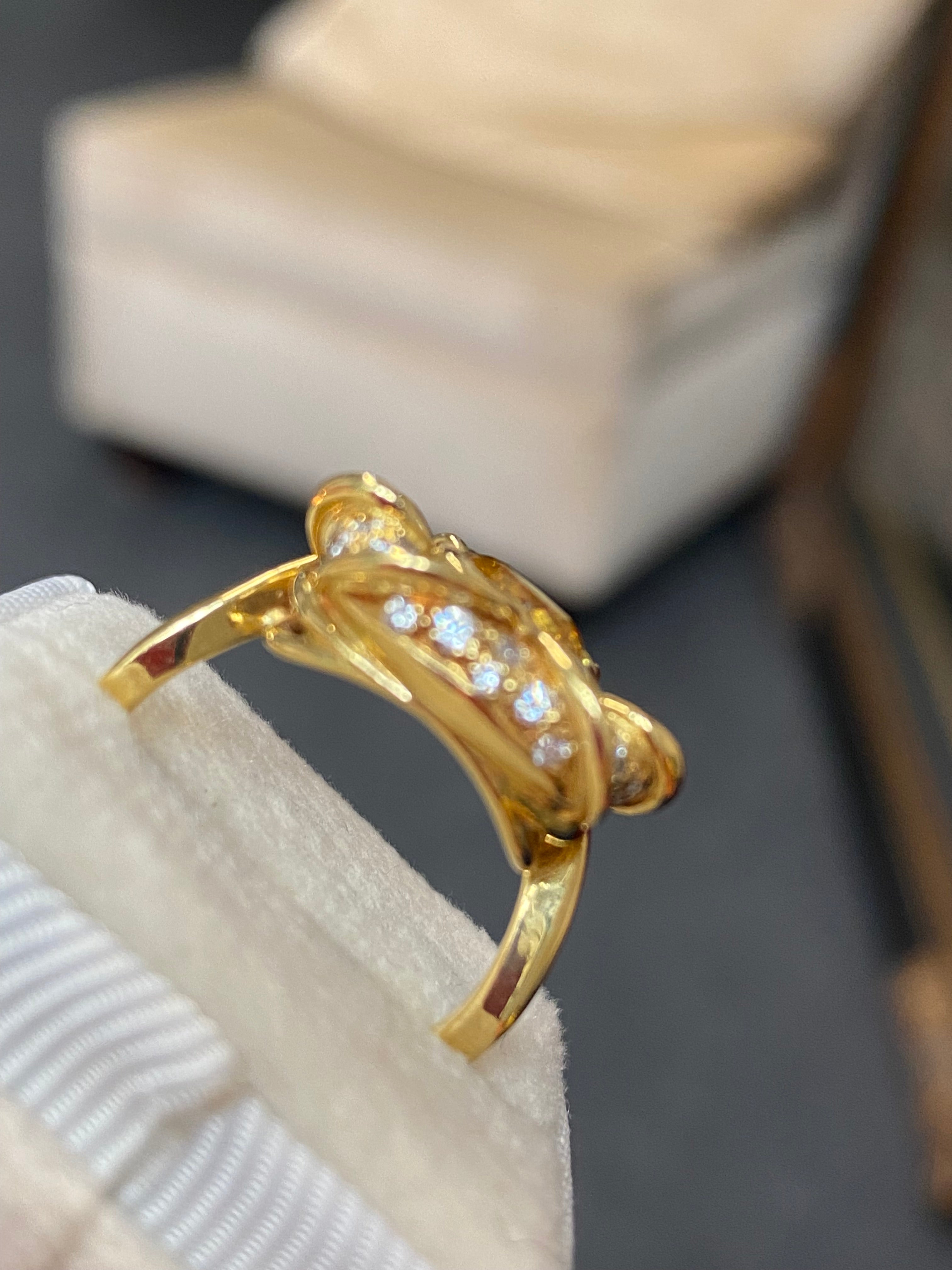 Vintage Yellow Sapphire and Natural Diamond Halo Ring in 18ct Yellow Gold