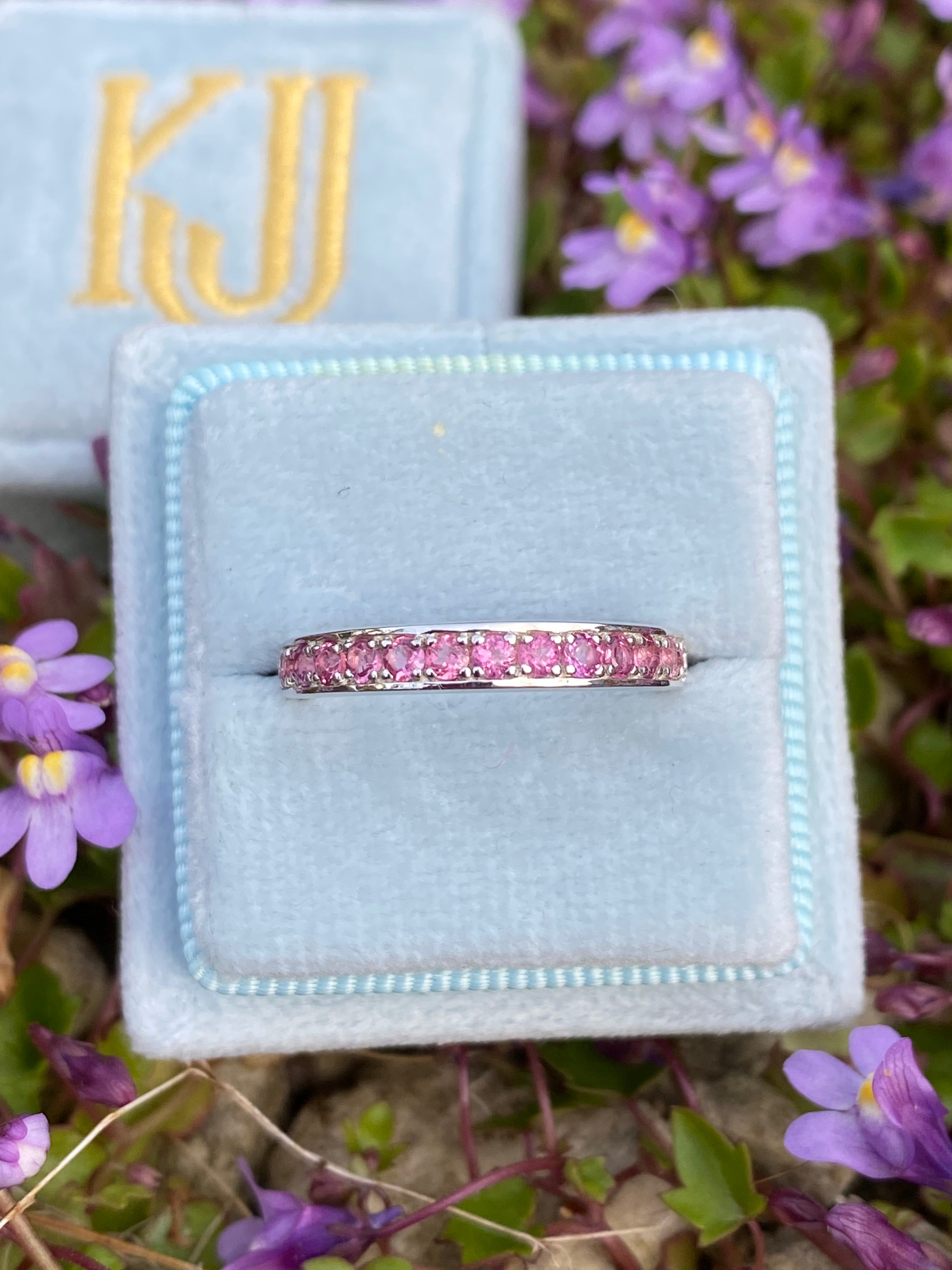 0.50ctw Pink Tourmaline Eternity Stacking Ring