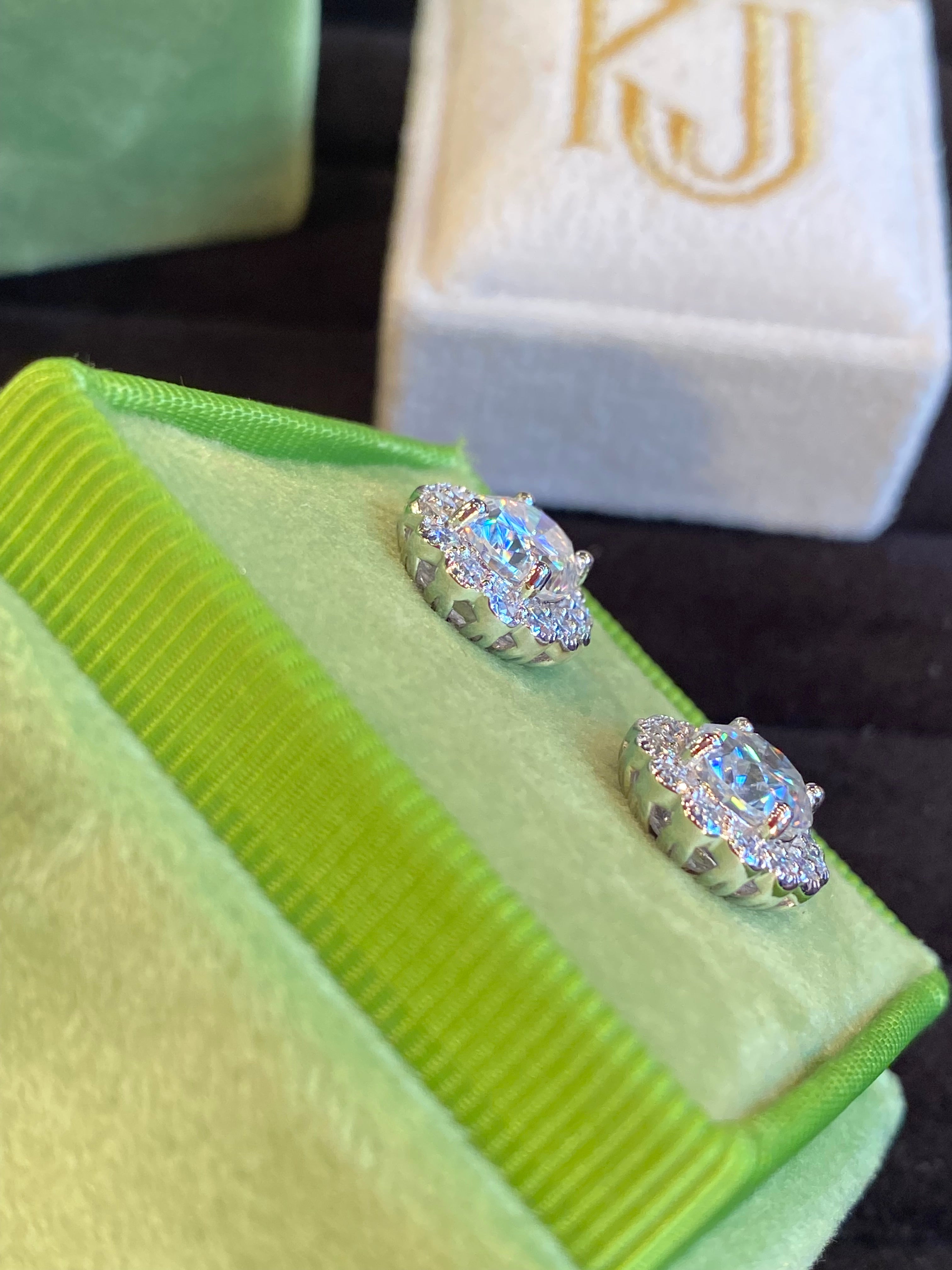 5.00 CTW Oval Cut Moissanite Earrings in Sterling Silver