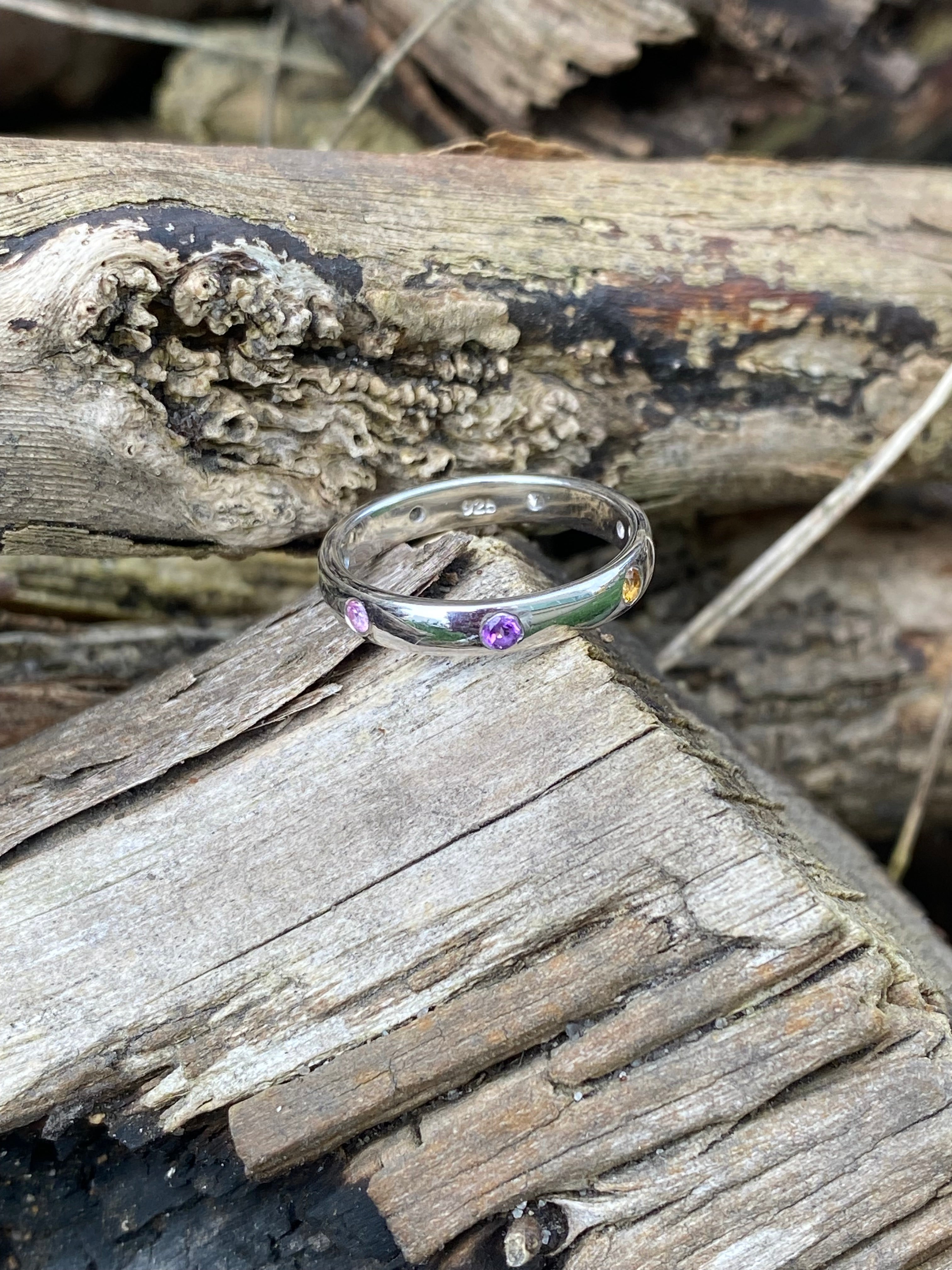 0.25ctw Rainbow Eternity Stacking Ring