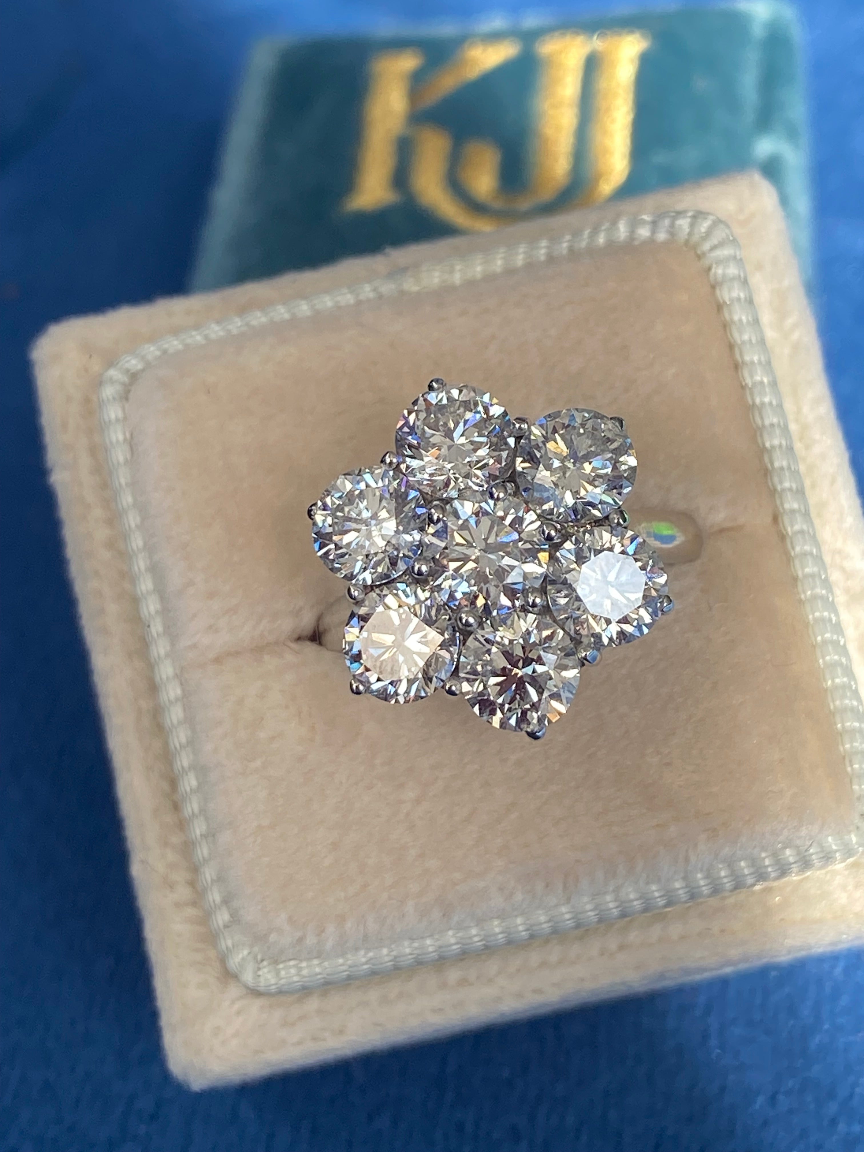 4.25 CTW Lab Diamond Daisy Cluster Ring in Platinum