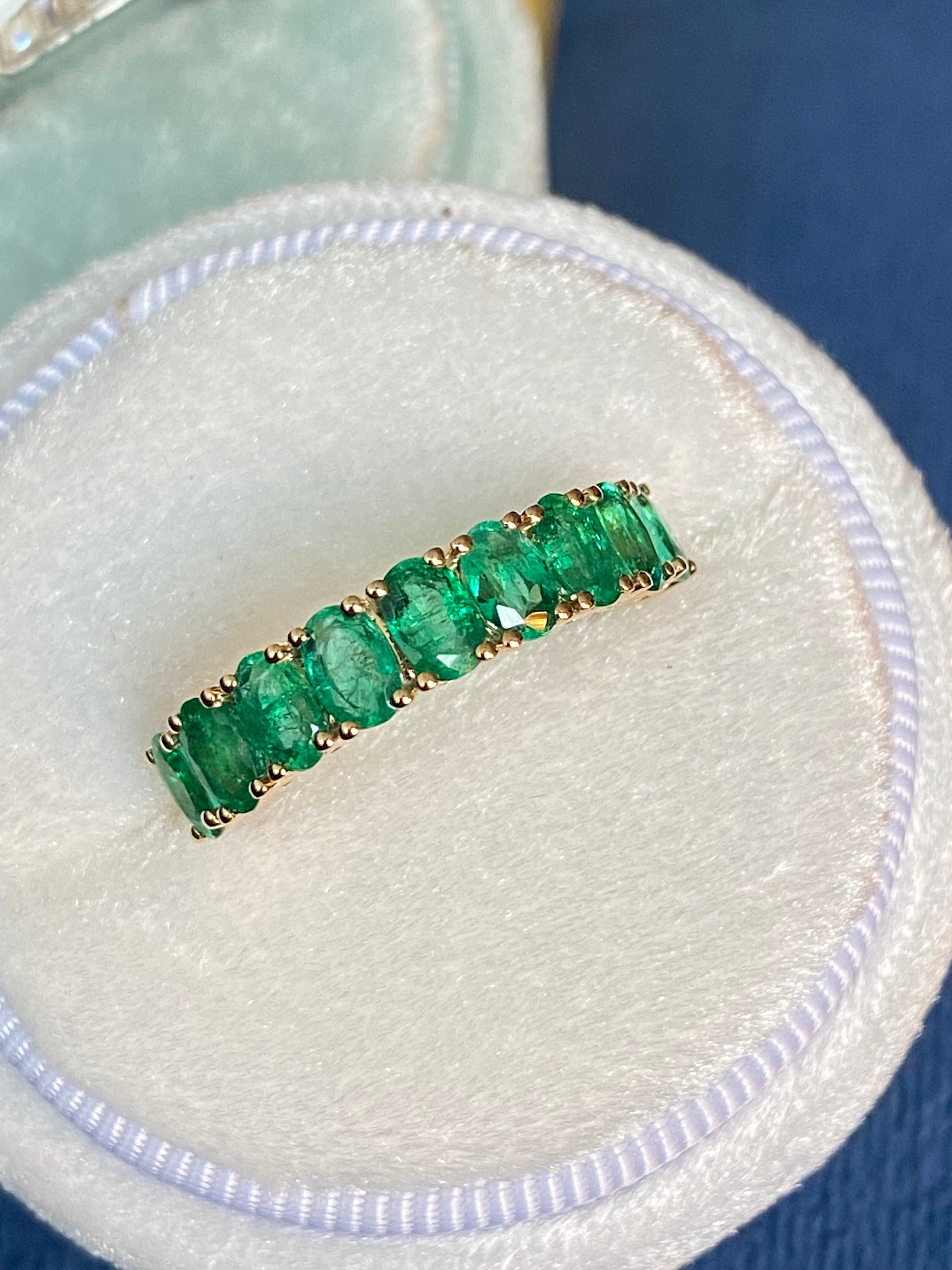 1.92 CTW Emerald Eternity Ring in 9ct Yellow Gold