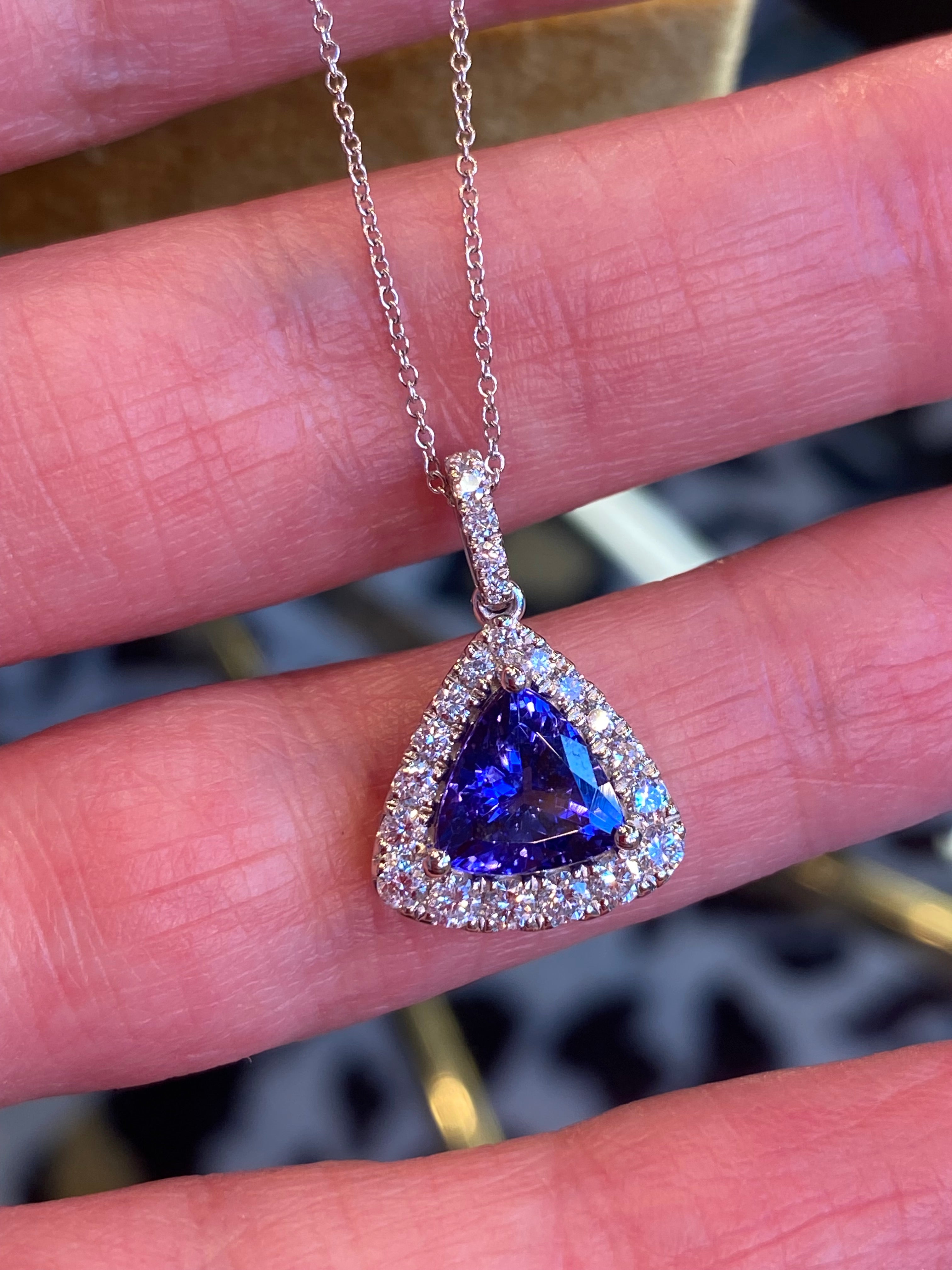 2.66 CTW Tanzanite and Diamond Pendant Necklace in Platinum