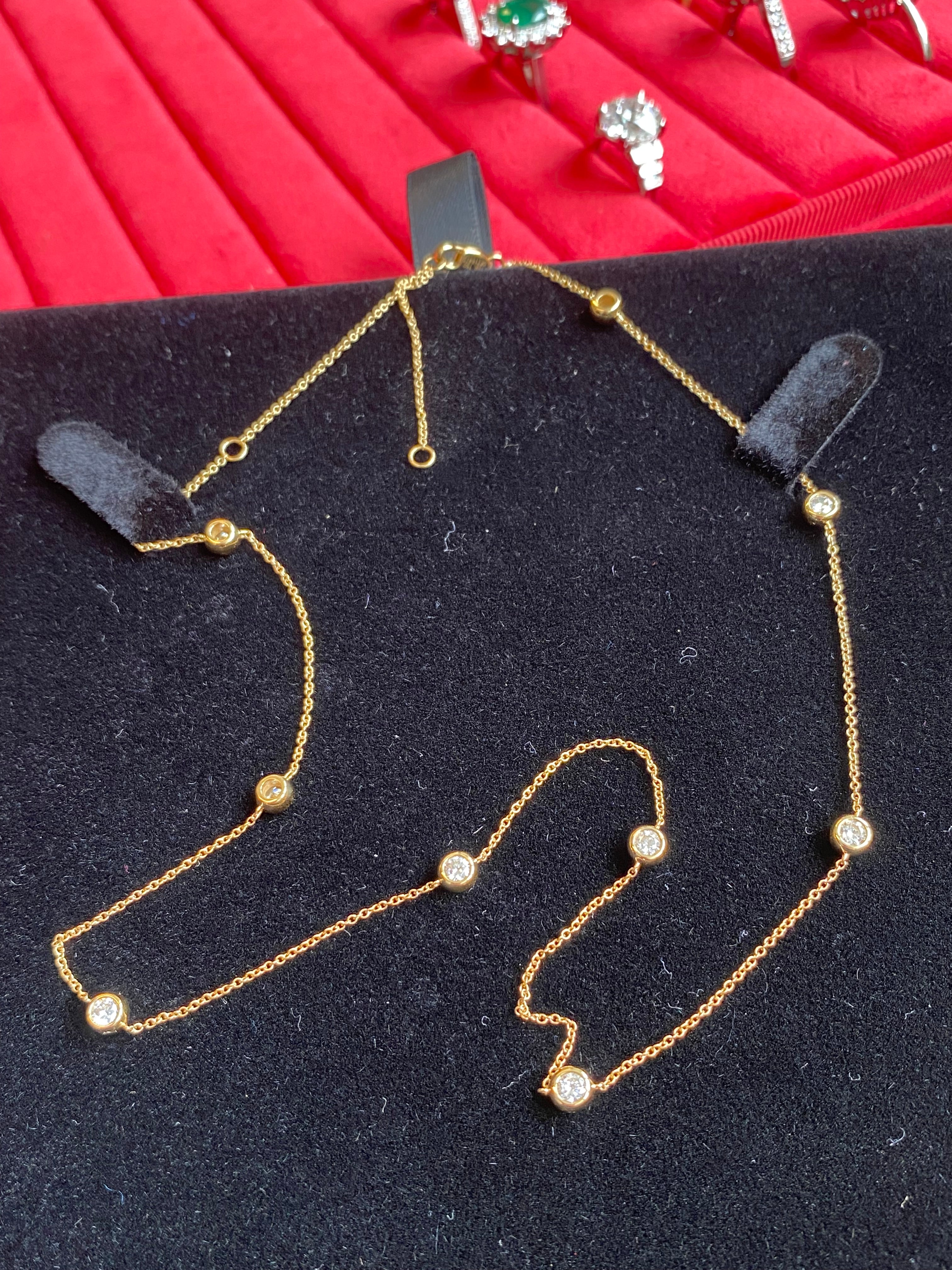 Beautiful 0.70 CTW Natural Diamond Necklace in 18ct Yellow Gold