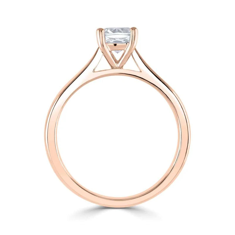 1.00 CT + Cushion Cut Lab Grown Diamond Solitaire Engagement Ring, at Least F Colour / VVS Clarity