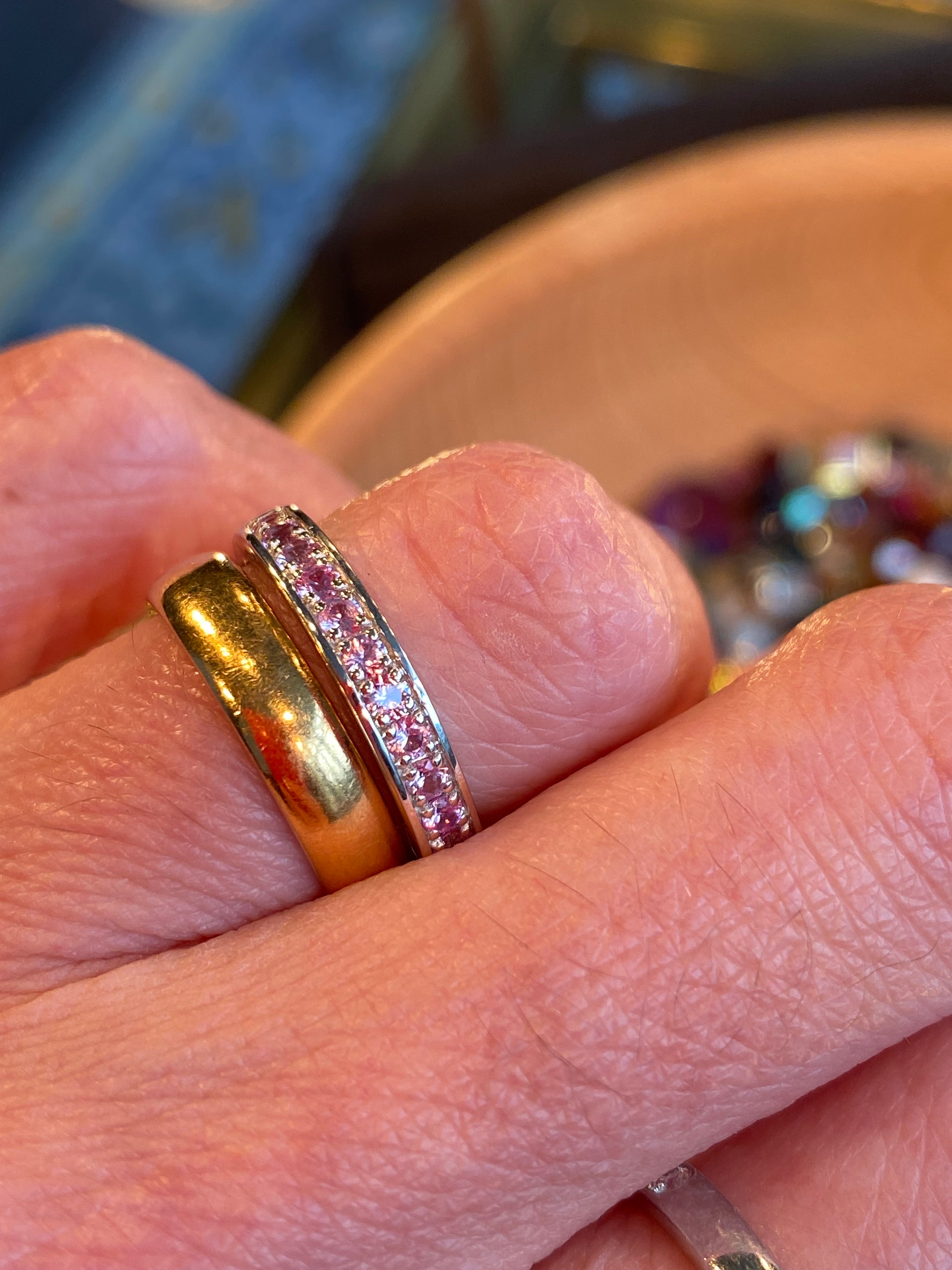 0.50ctw Baby Pink Sapphire Eternity Stacking Ring