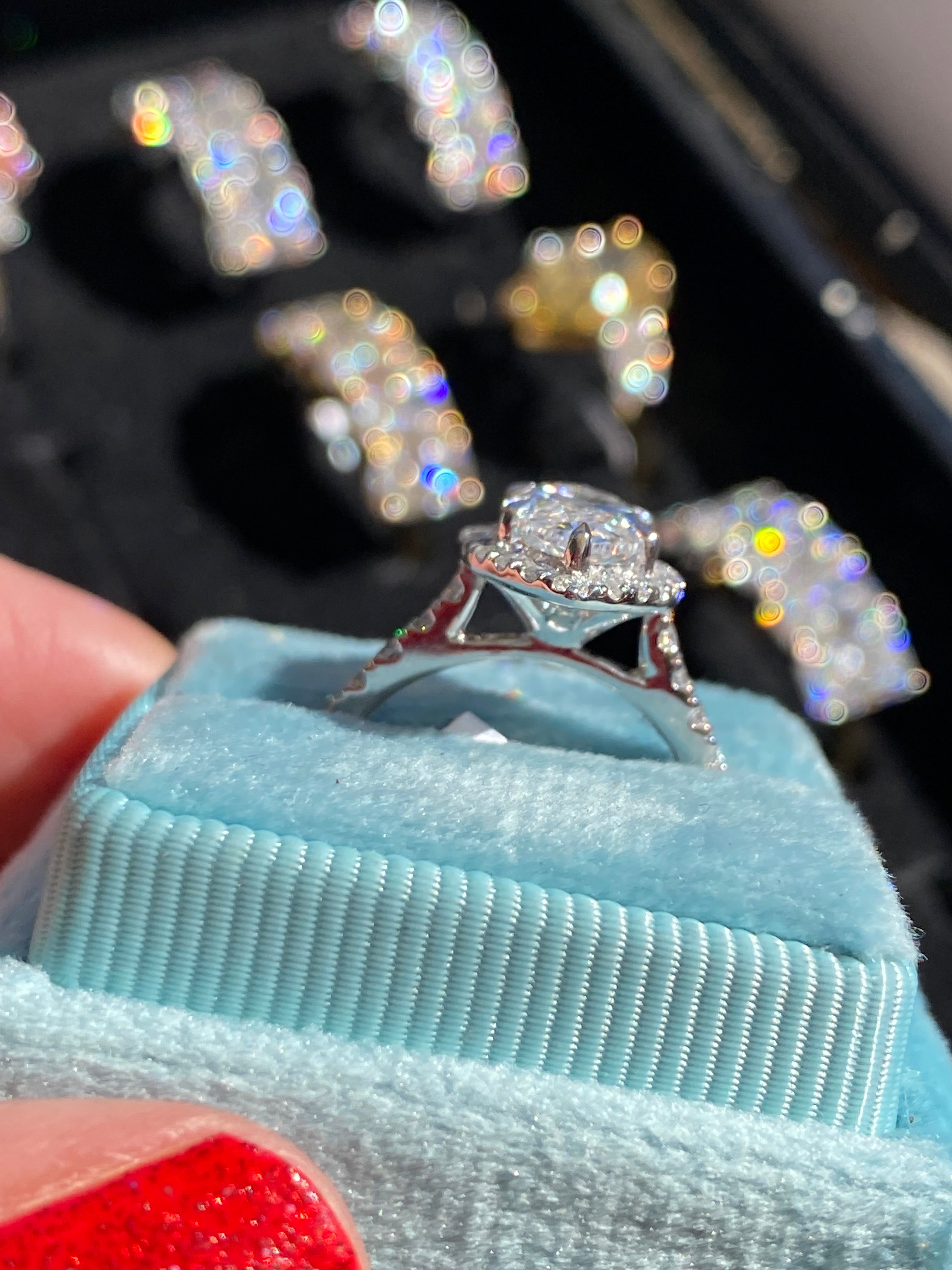 2.58 CTW Marquise Cut Lab Diamond Halo Engagement Ring in Platinum