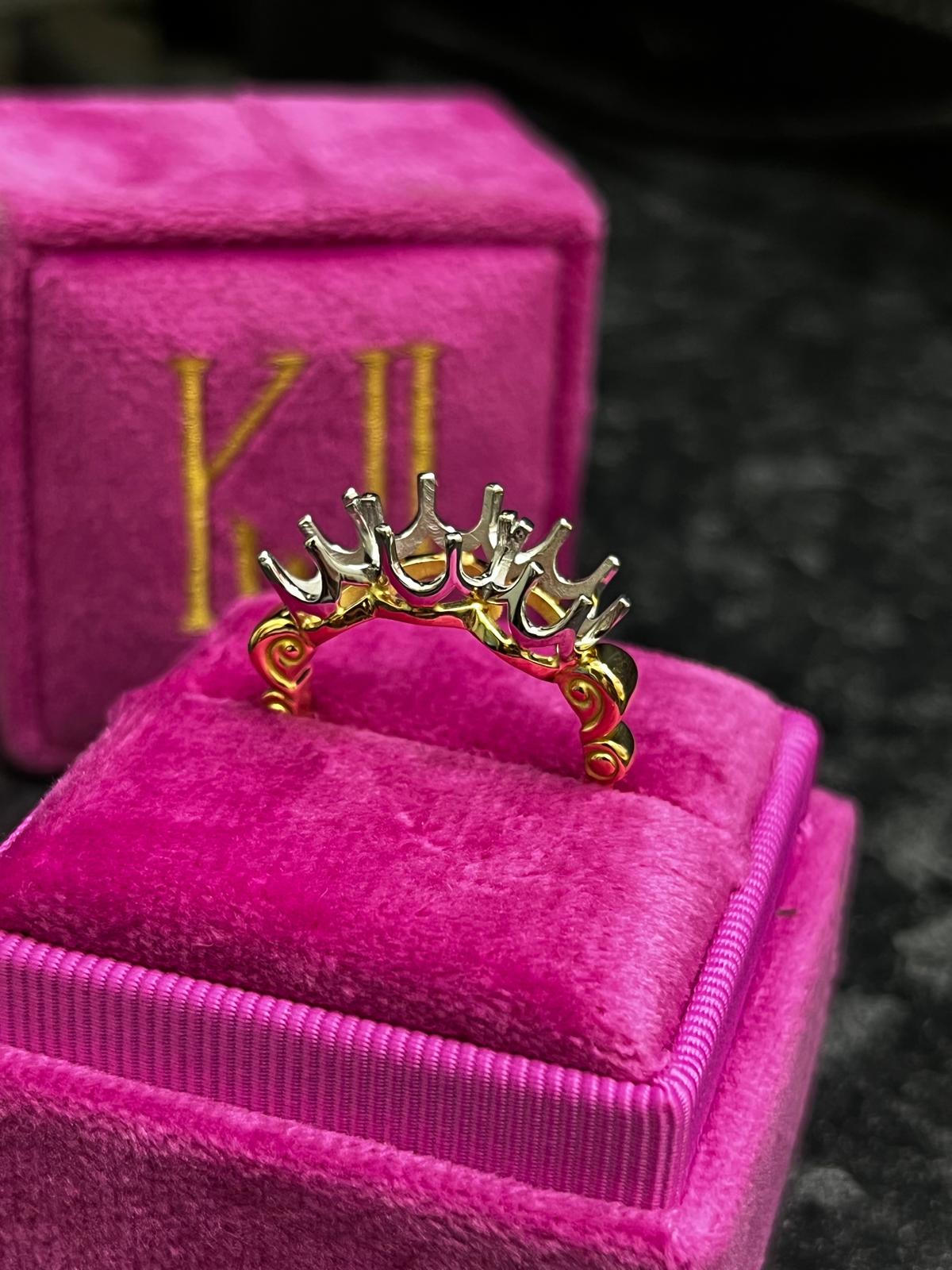Heritage 4.00 CT + Old Cut Lab Grown Diamond Three Stone Trilogy Engagement Ring, at Least F Colour / VS Clarity