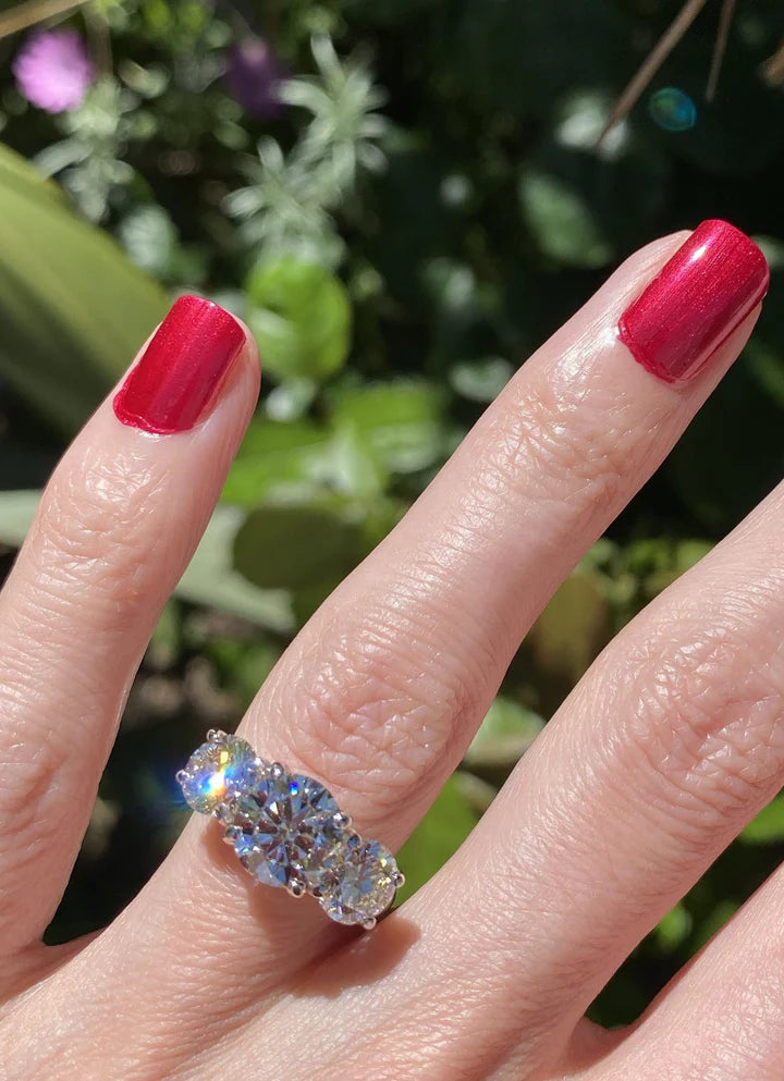Heritage 4.00CT + Brilliant Cut Lab Grown Diamond Three Stone Engagement Ring, at Least F Colour / VVS Clarity