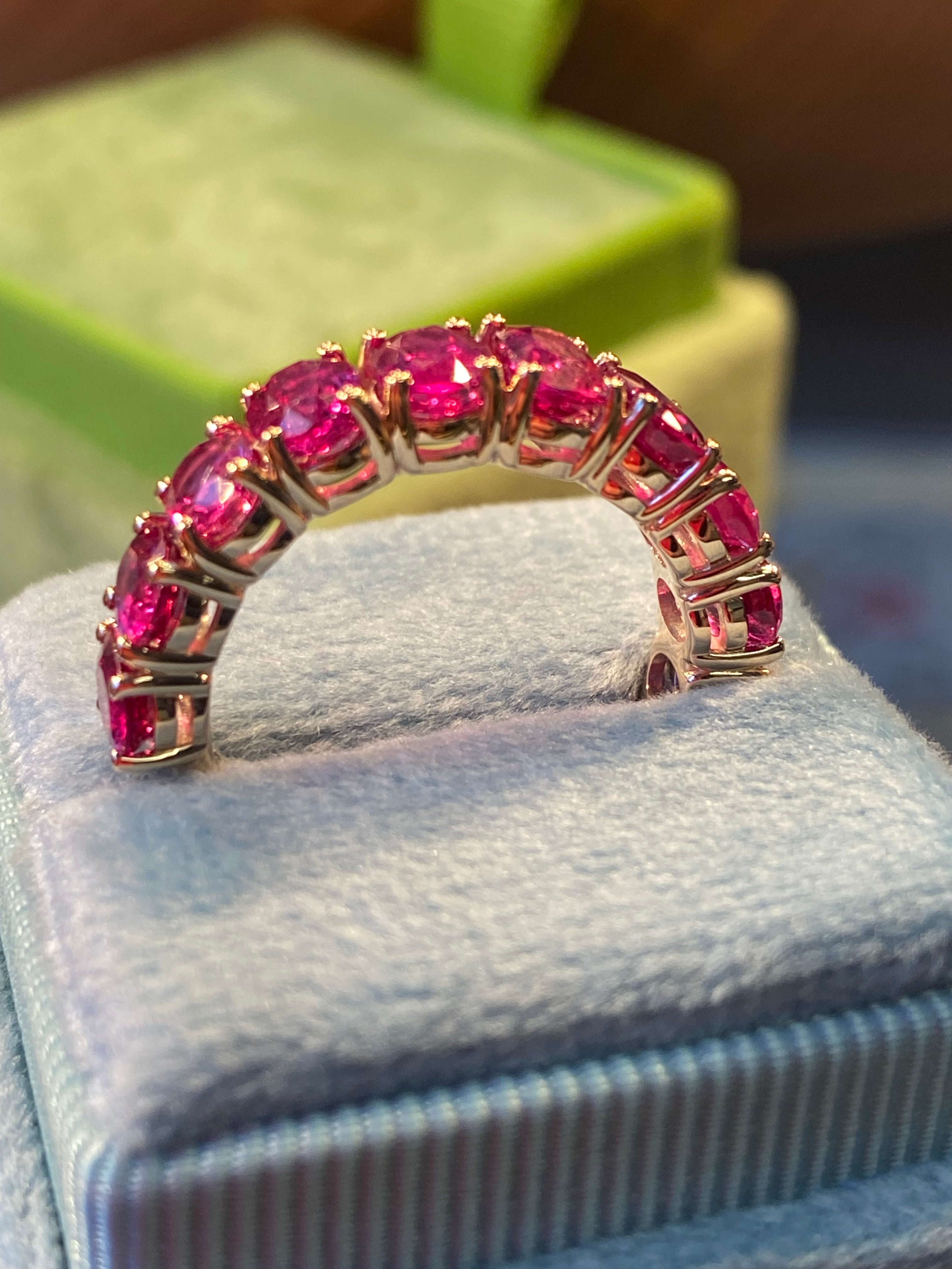 4.90 CTW Ruby Eternity Ring in 9ct Yellow Gold