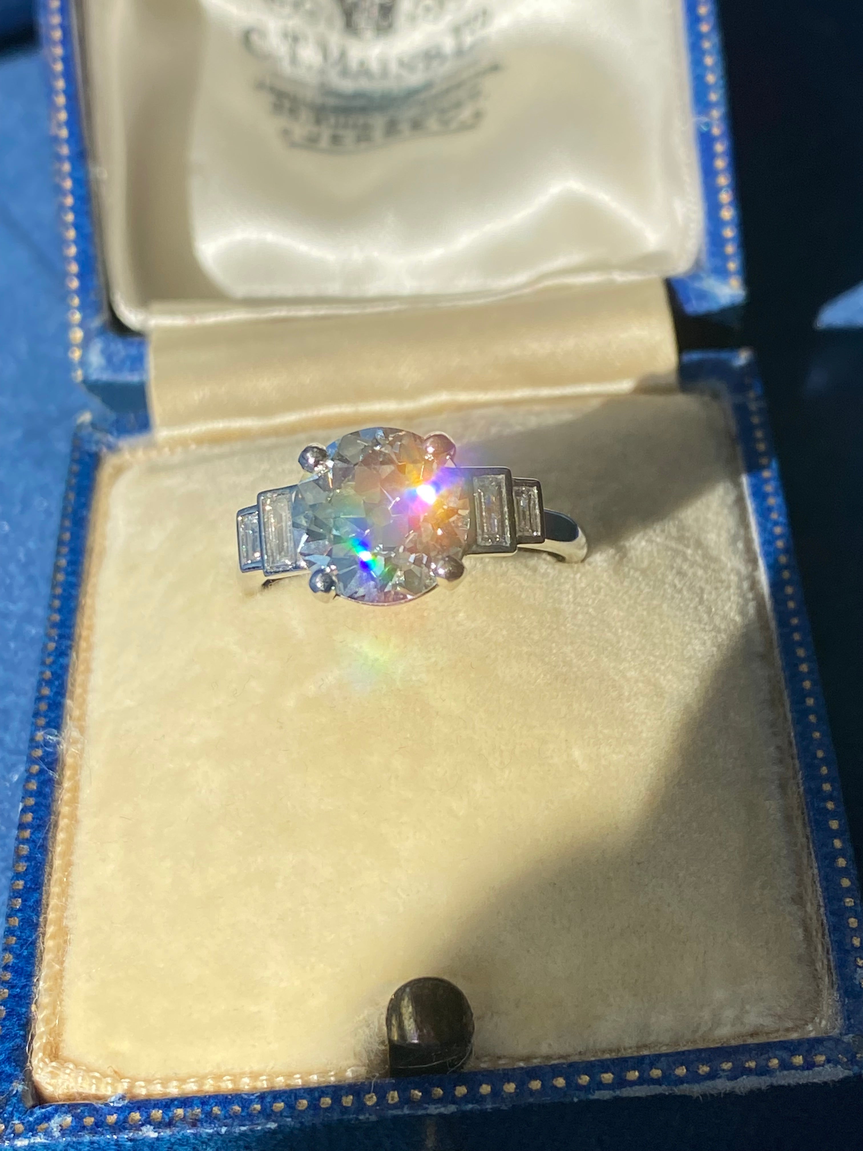 Heritage 3.25CT + Old European Cut Lab Grown Diamond Engagement Ring, at Least F Colour / VS Clarity