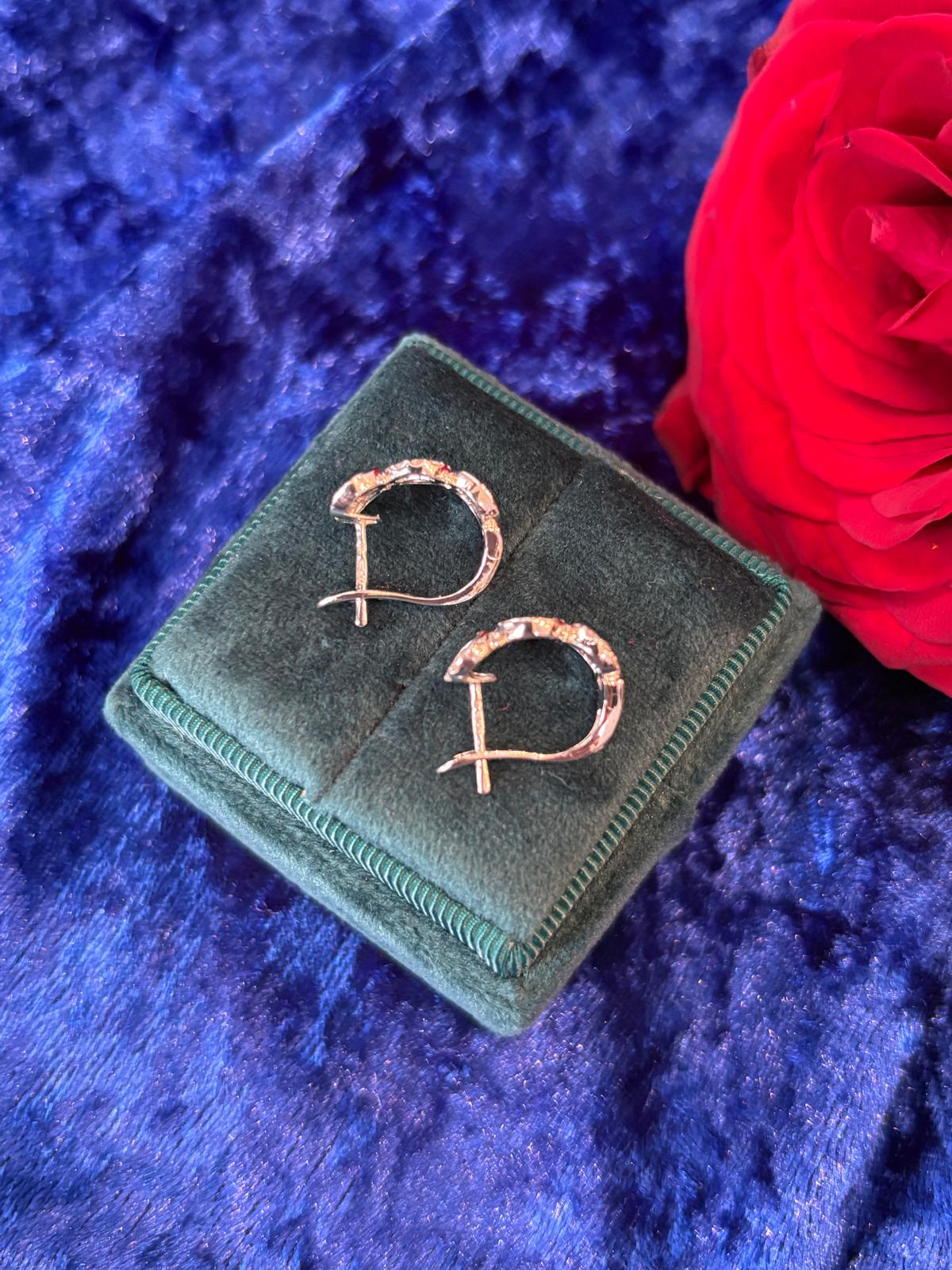 0.38 CTW Natural Diamond Unique Statement Hoop Earrings in 18ct White Gold